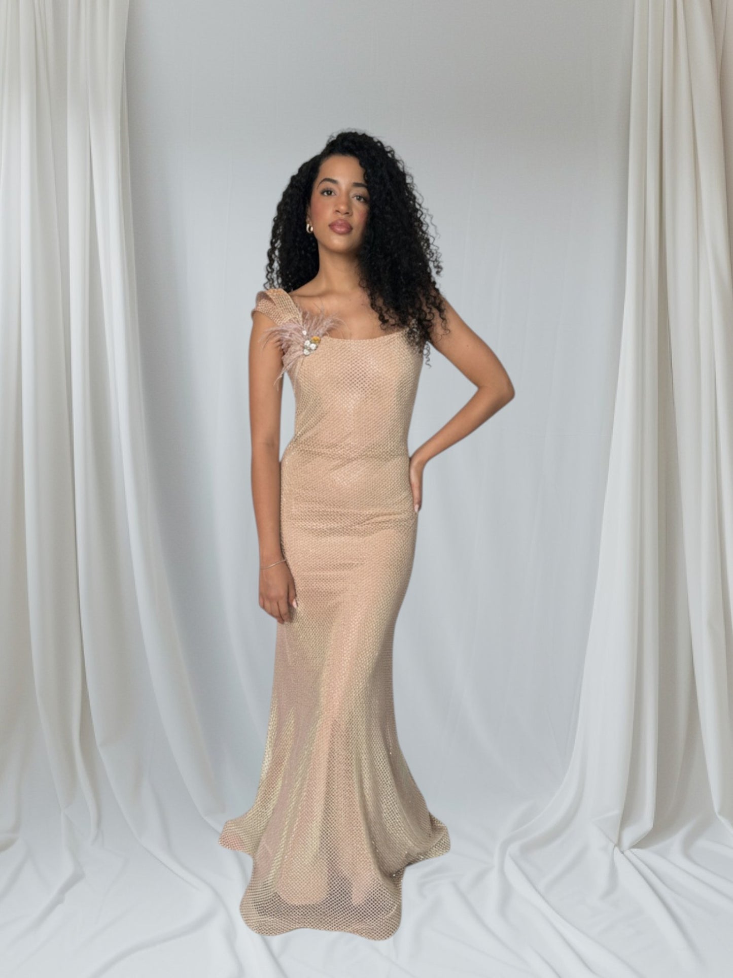 vestido piedras de fiesta sergio cano