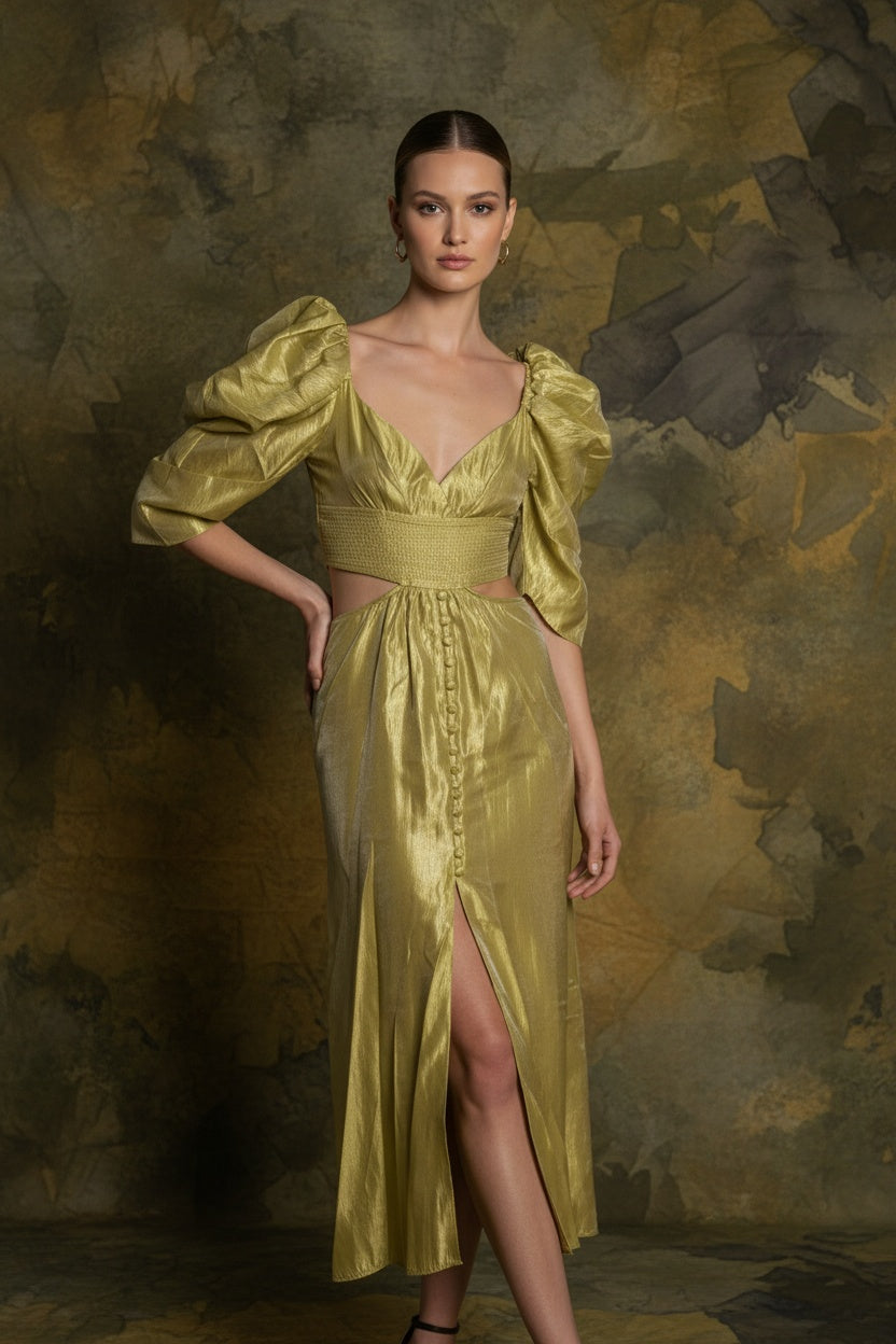 Vestido verde mangas