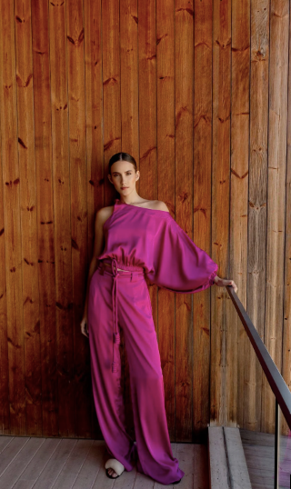 Set pantalon magenta