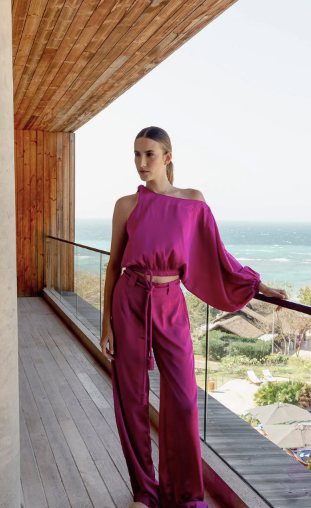 Set pantalon magenta