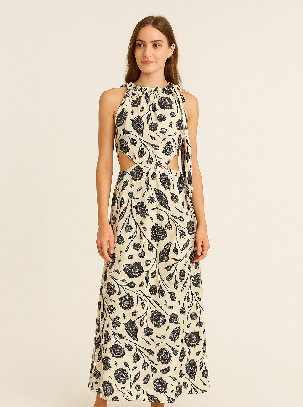 Vestido estampado flores azul