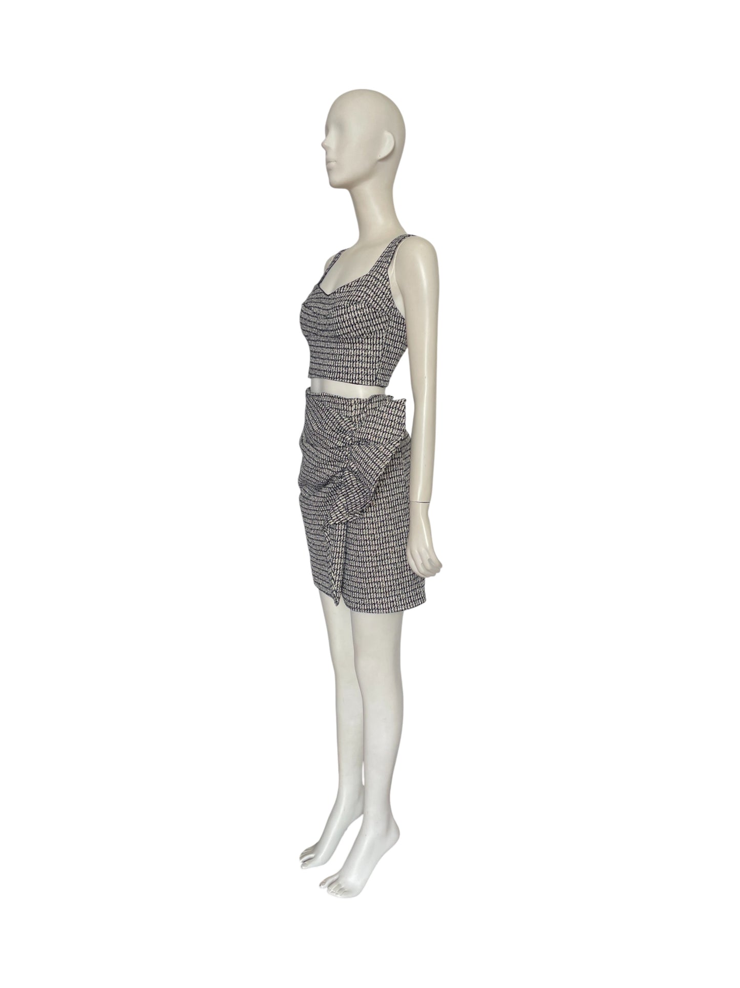 set falda y top black and white