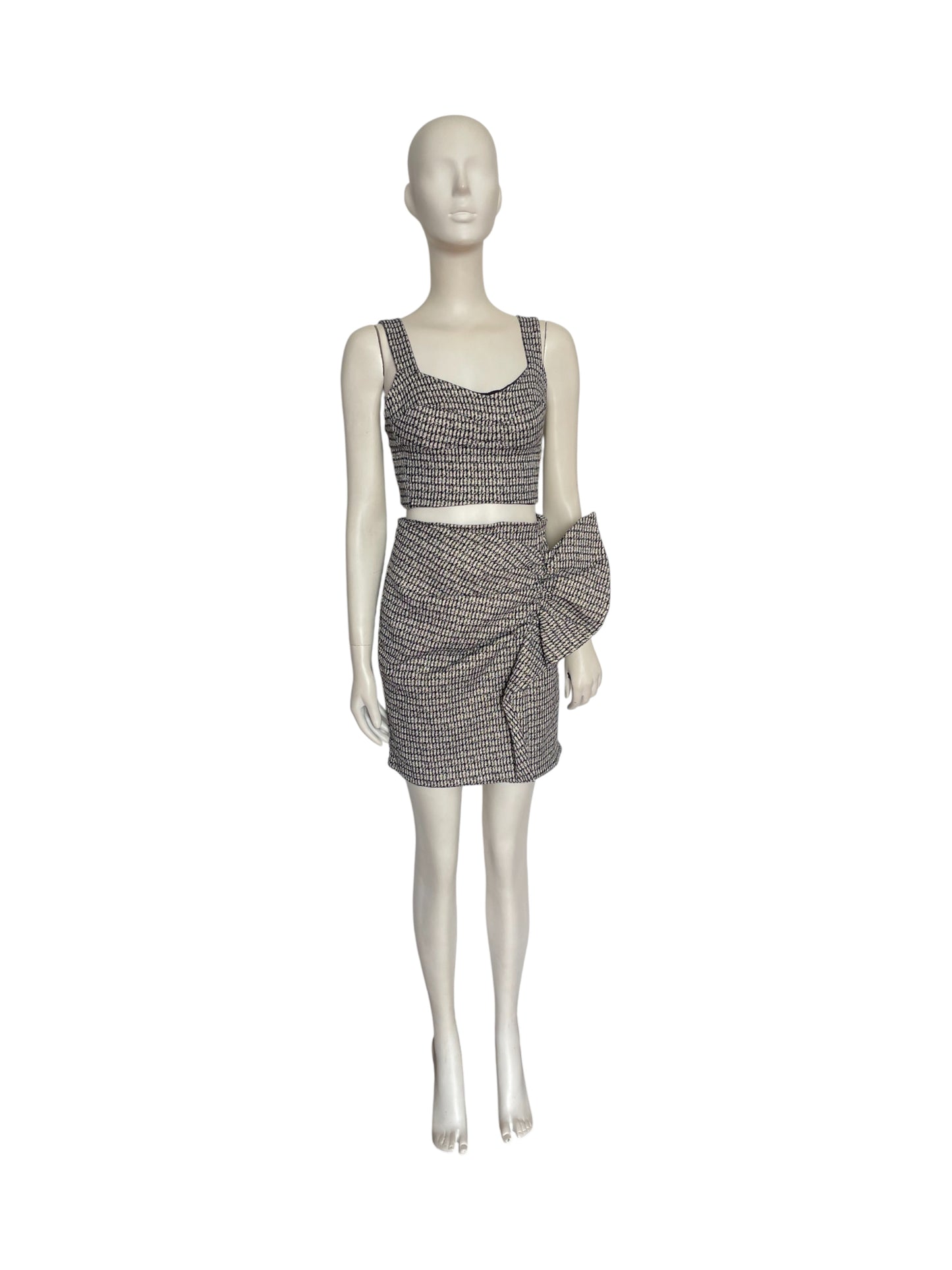set falda y top black and white
