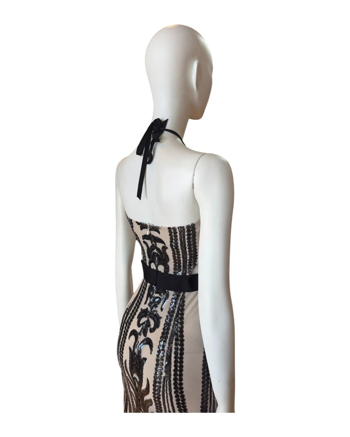 Vestido negro beige