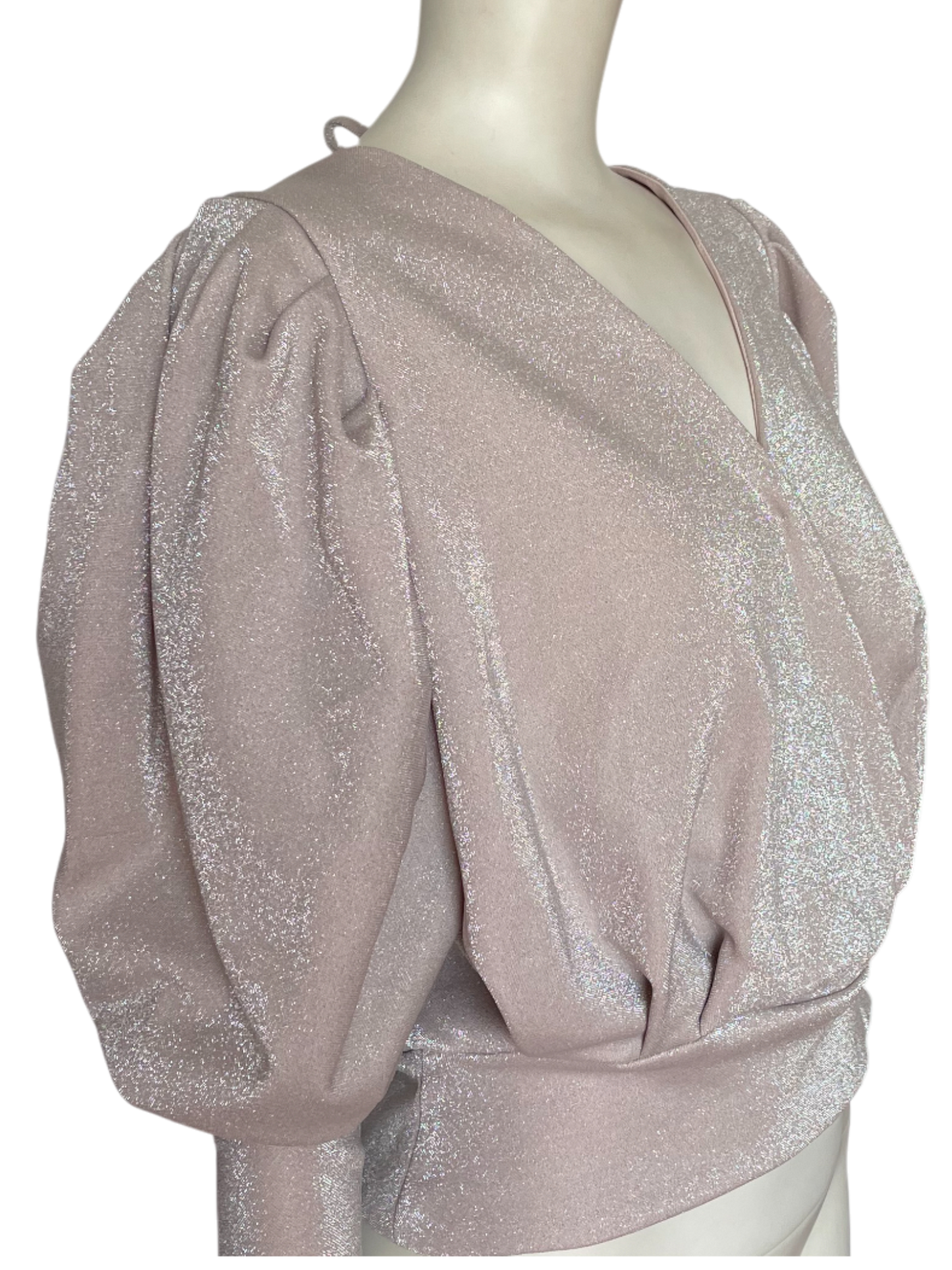 blusa con brillos manga larga