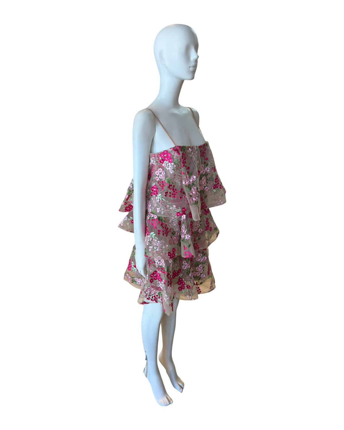 Vestido fucsia flores