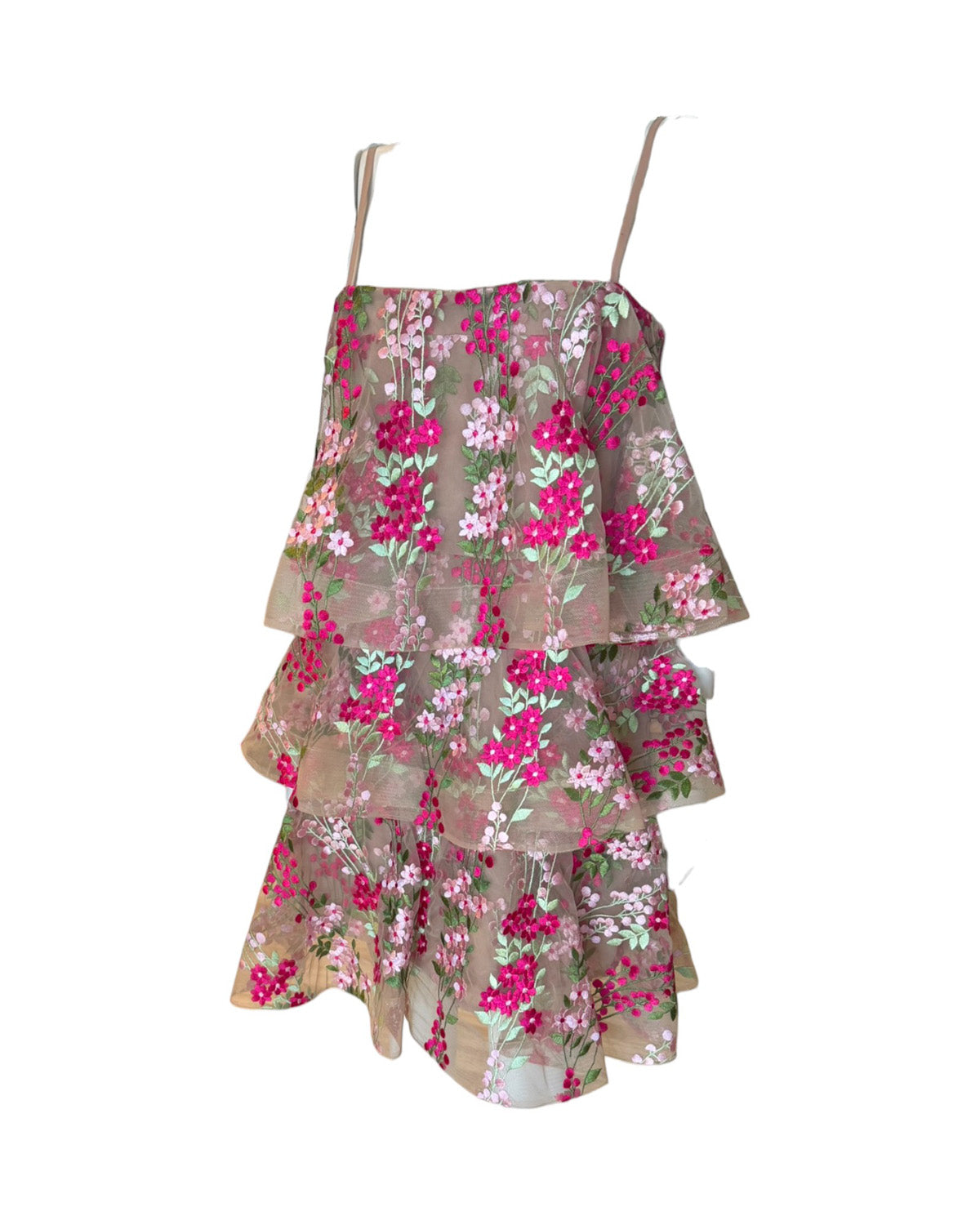 Vestido fucsia flores