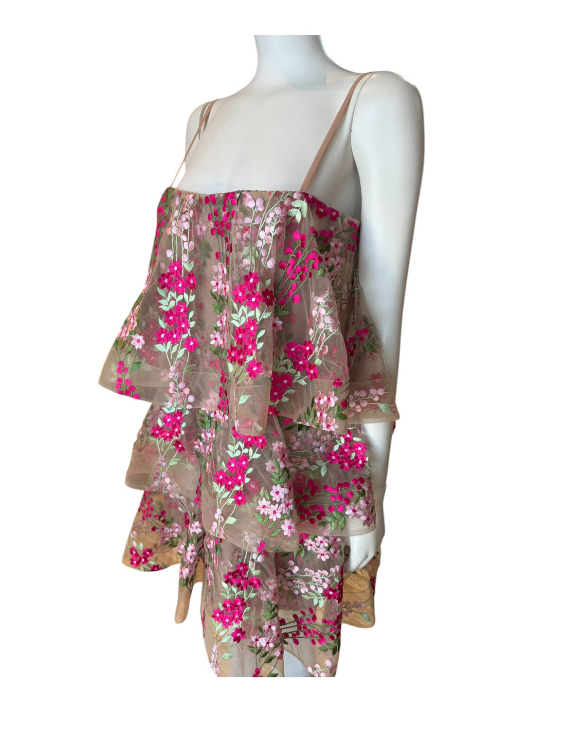 Vestido fucsia flores