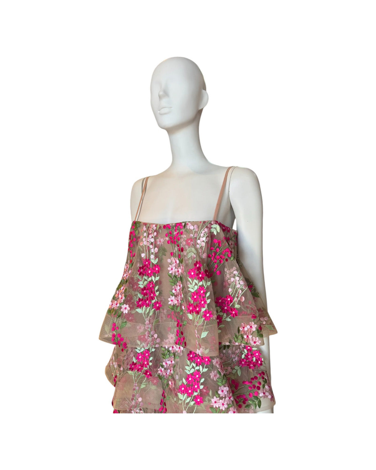Vestido fucsia flores