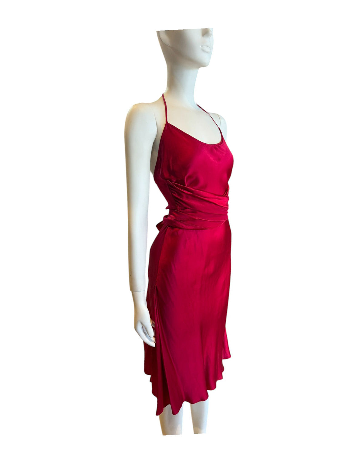 Vestido rojo cruzado