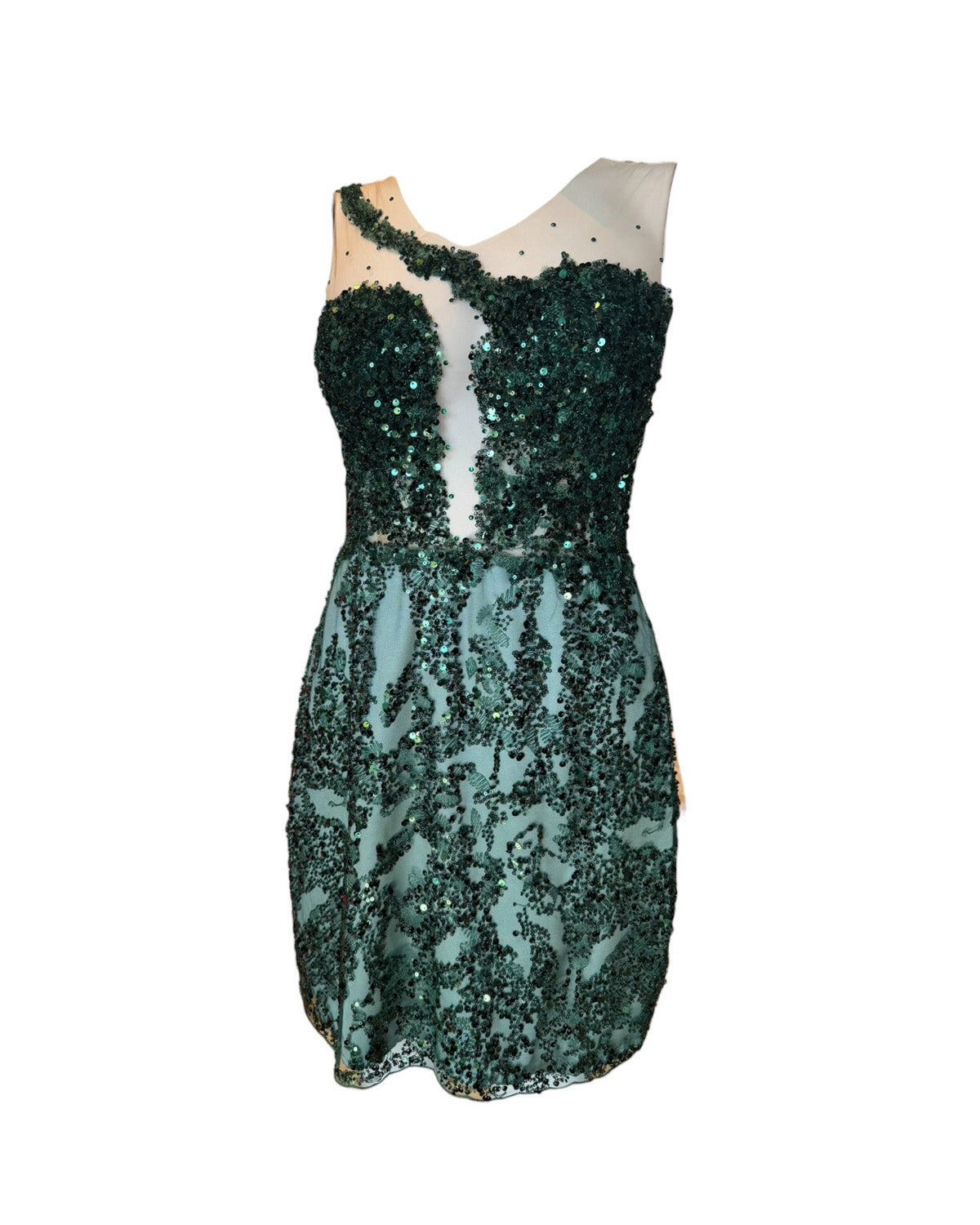 Vestido verde escote