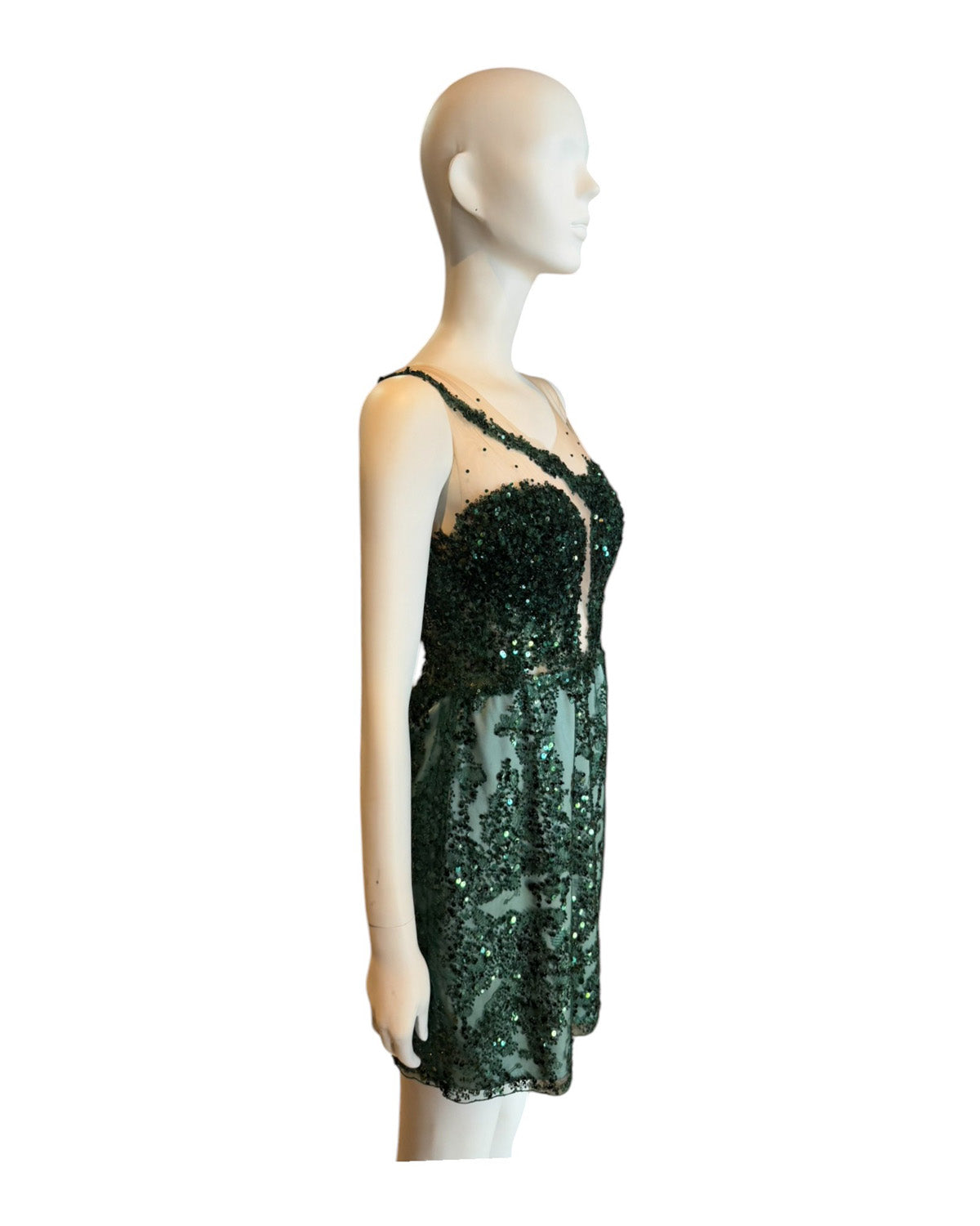 Vestido verde escote