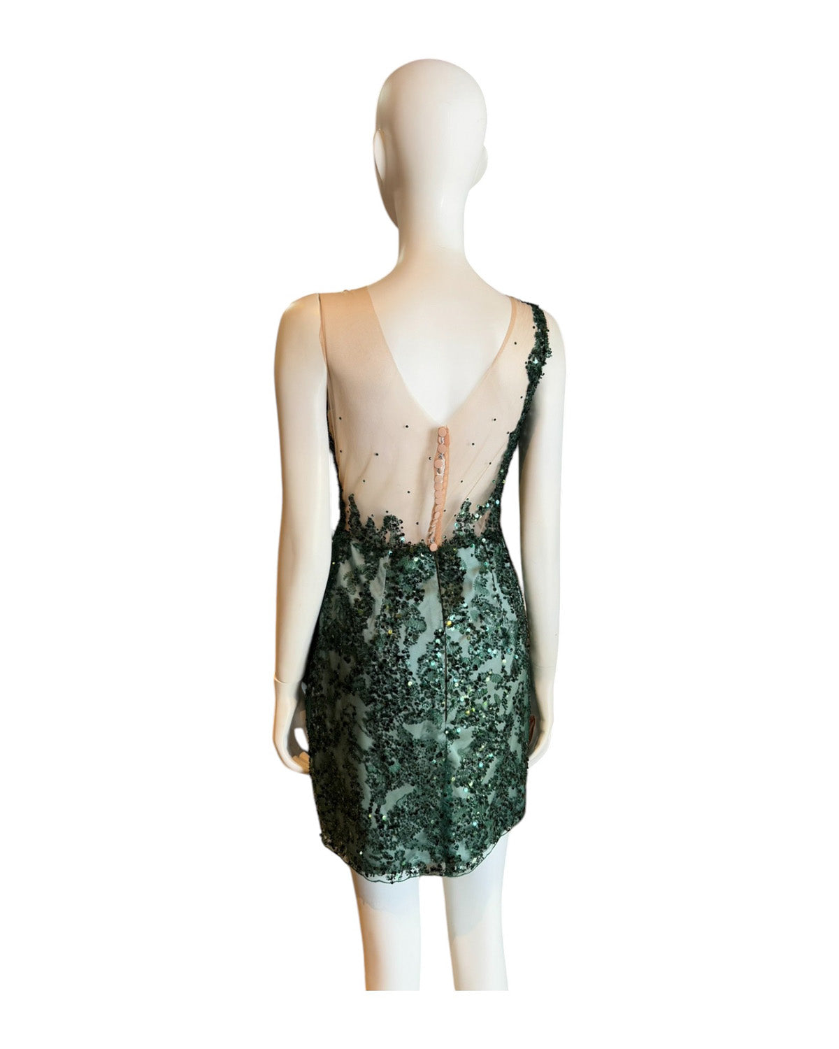 Vestido verde escote