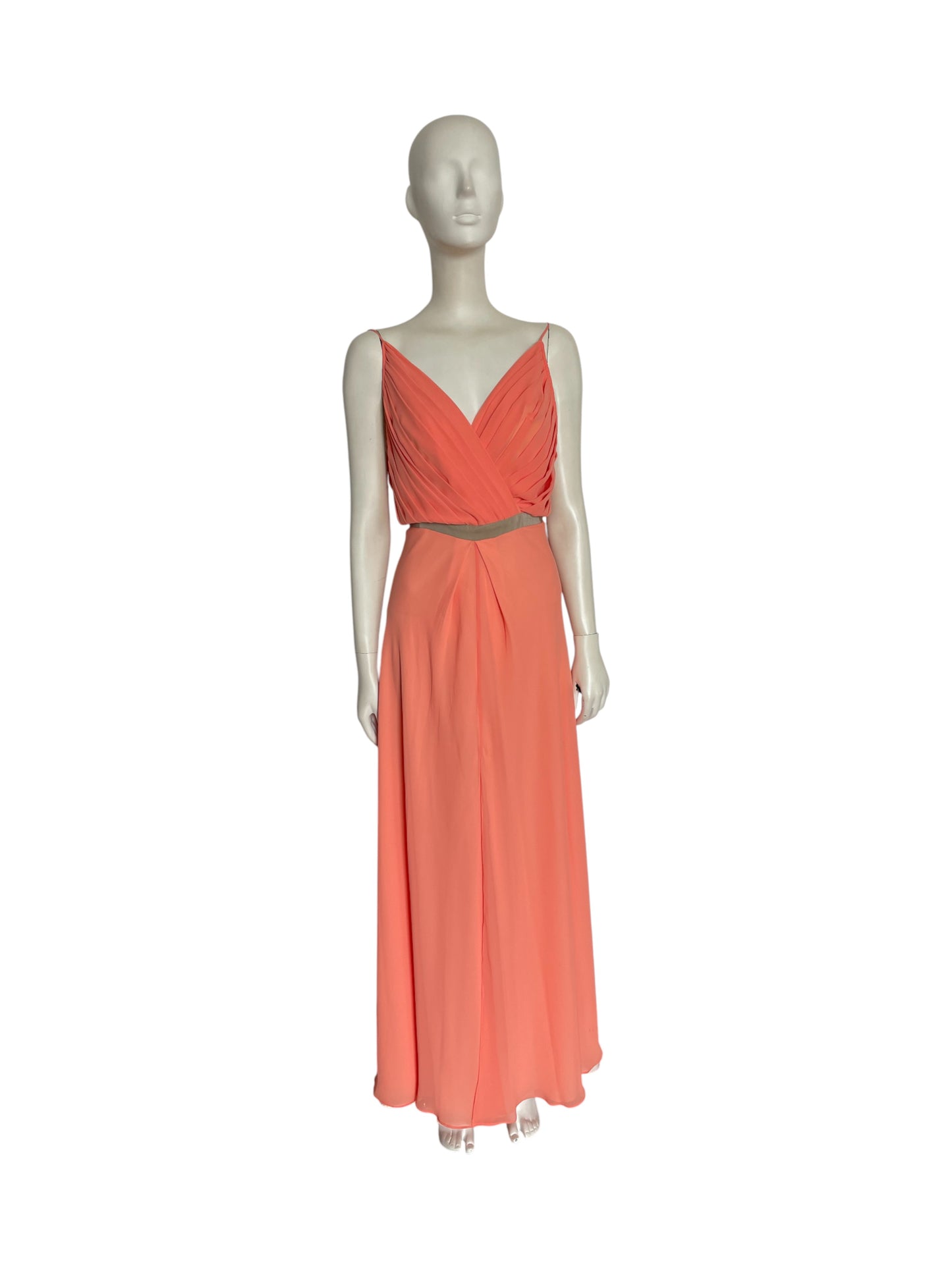 Vestido maxi salmon