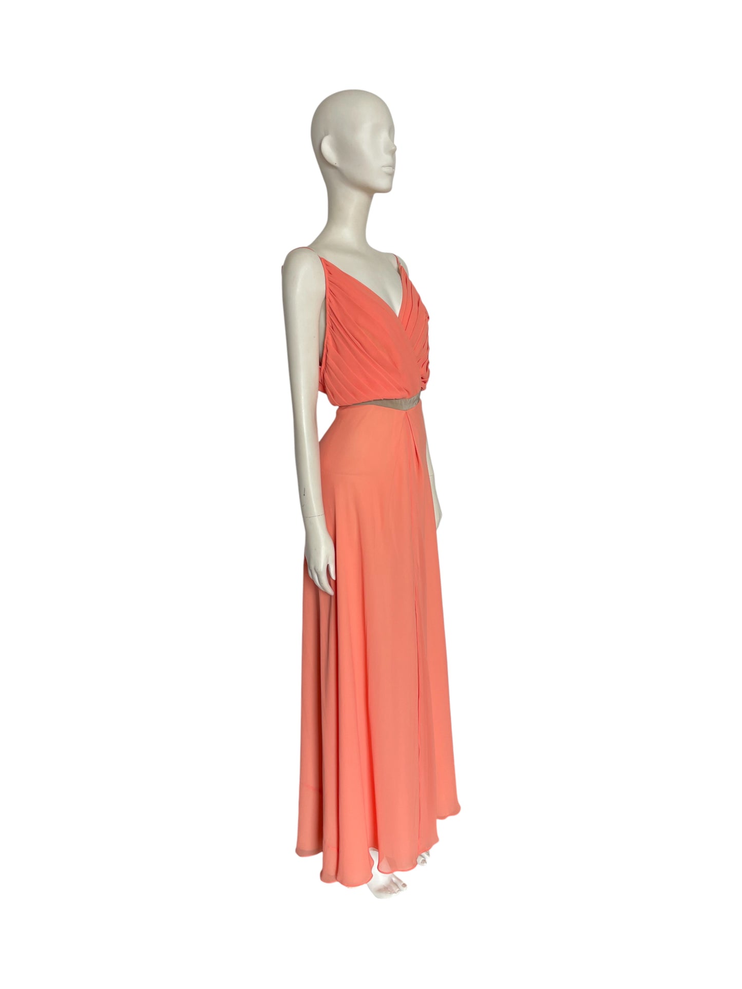Vestido maxi salmon