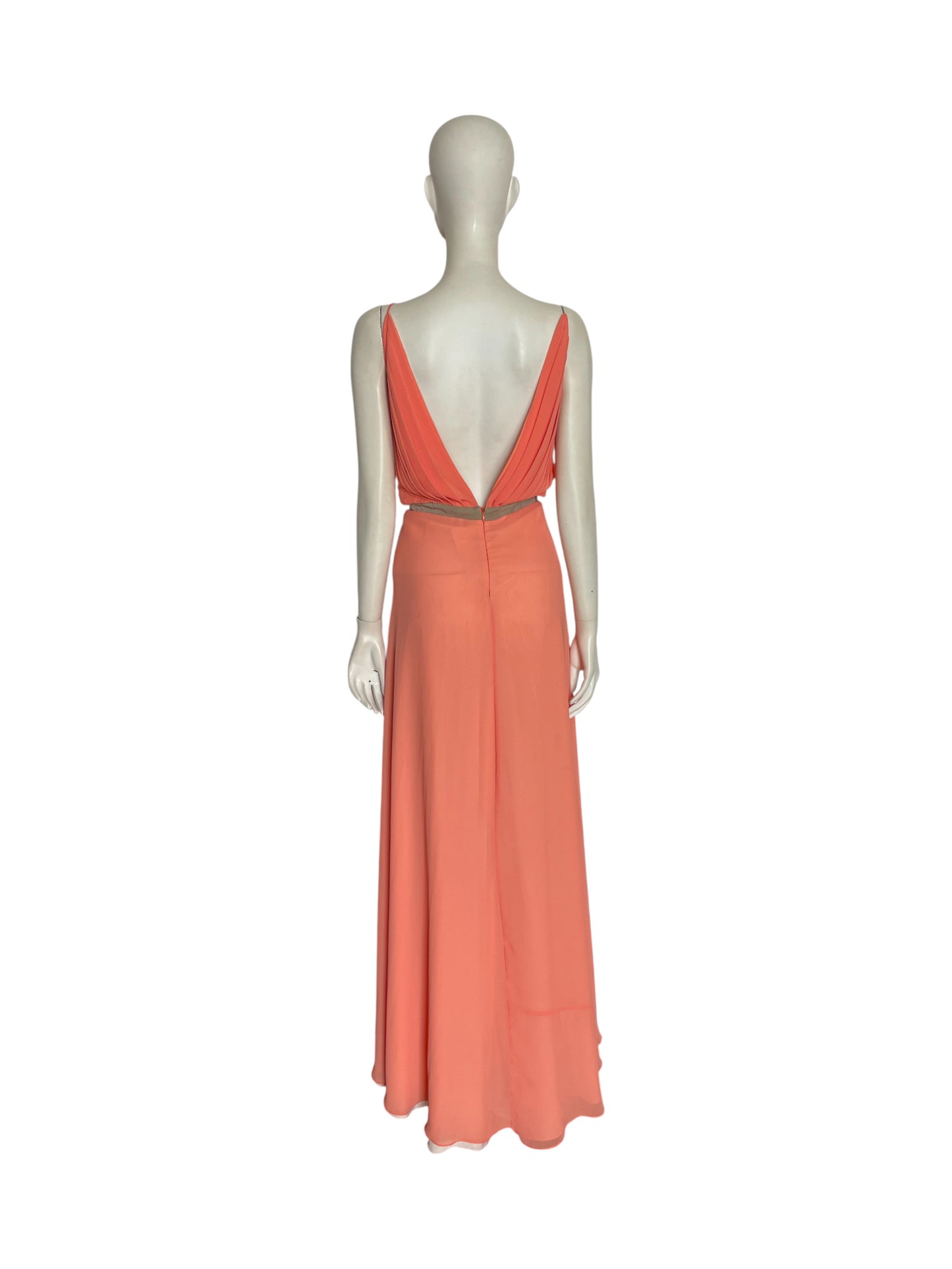 Vestido maxi salmon
