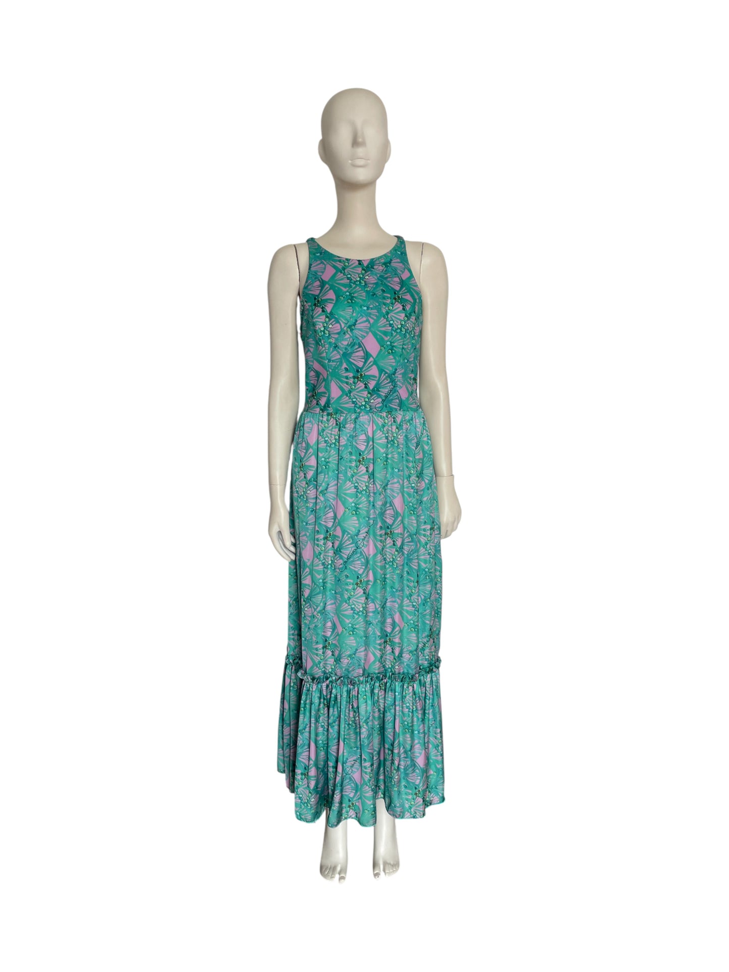 maxi vestido azul acuarela
