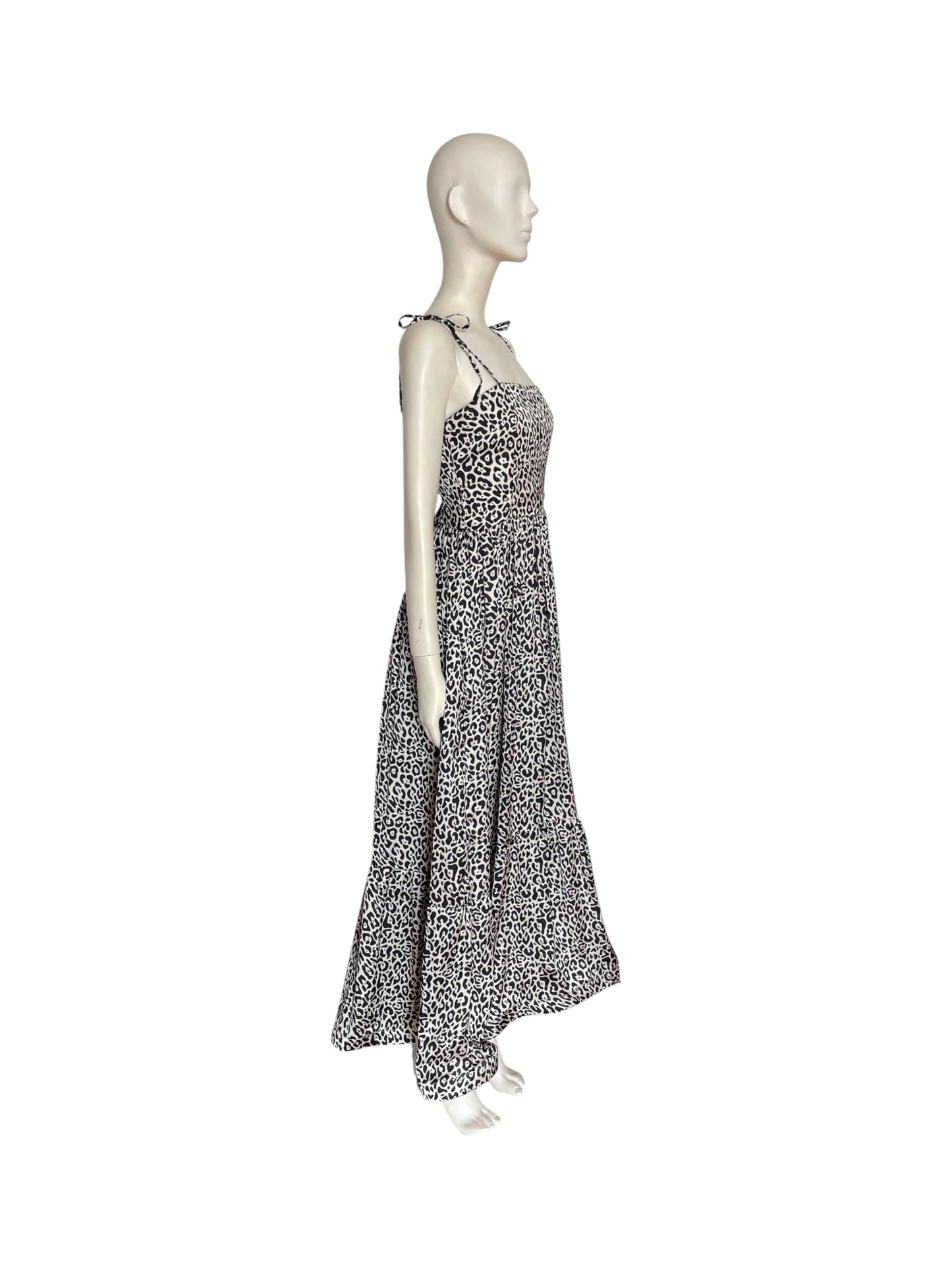 vestido maxi animal print