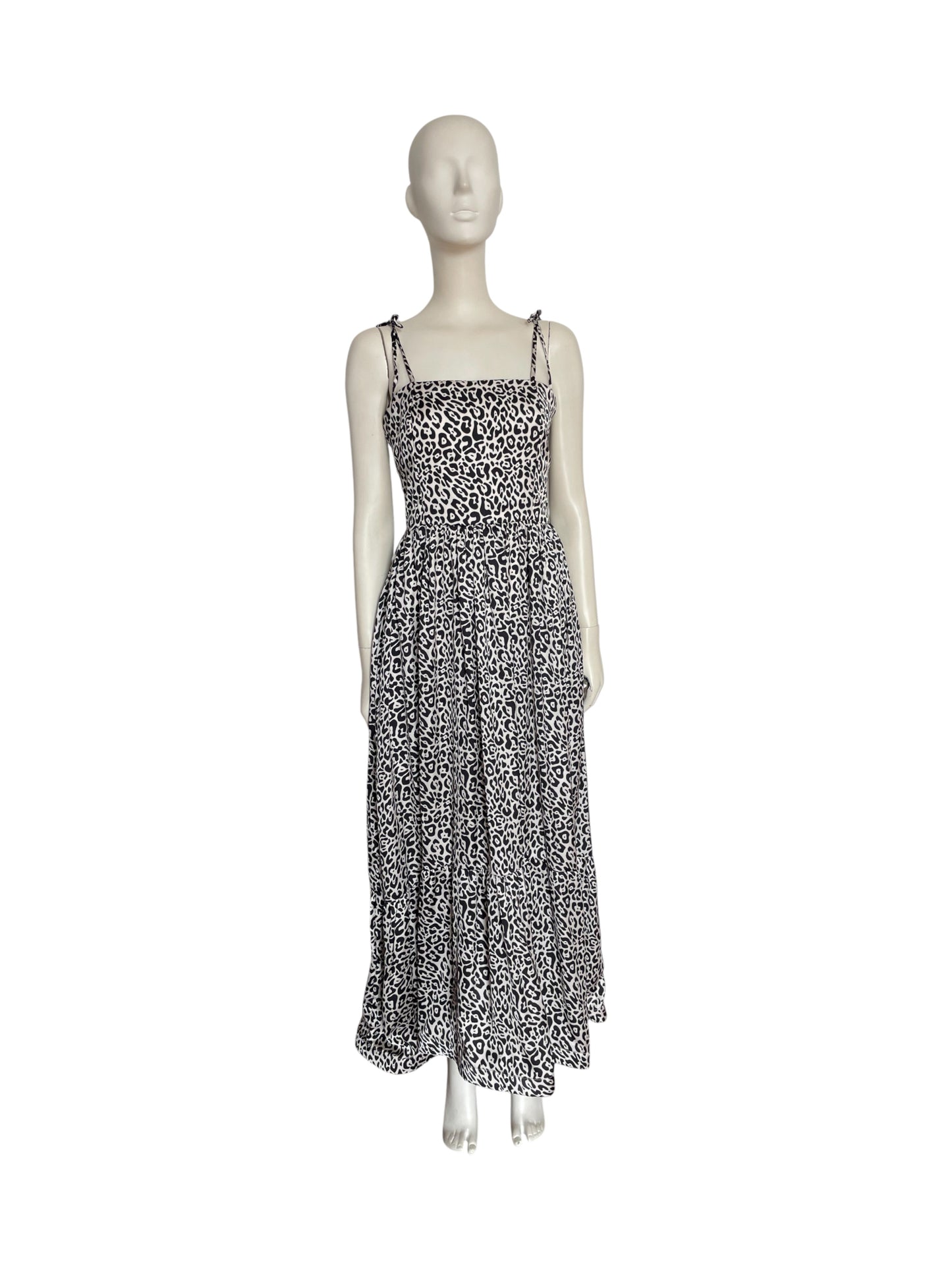 vestido maxi animal print
