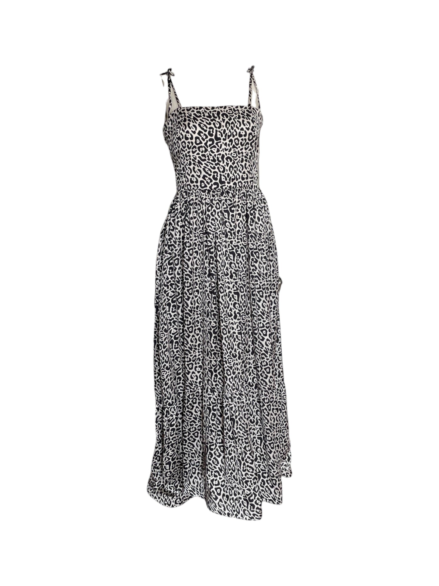 vestido maxi animal print