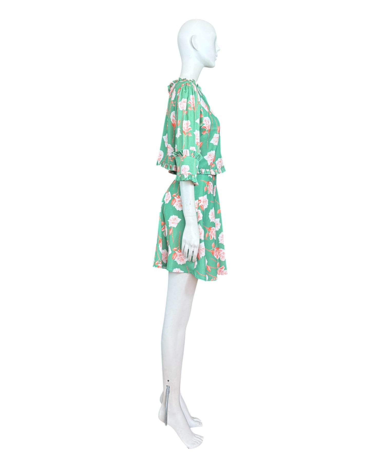 Set verde rosas