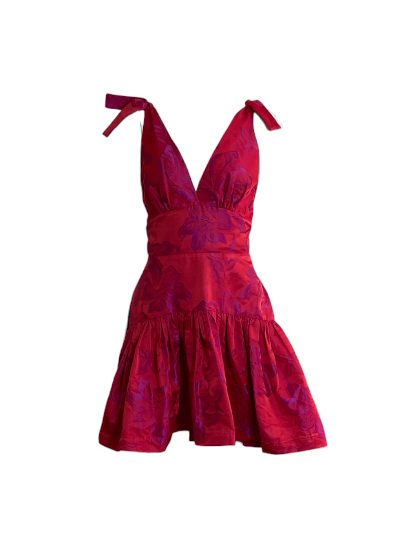 Solferino Floral Jacquard Minidress.