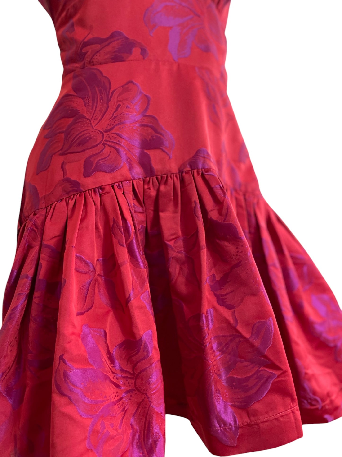 Solferino Floral Jacquard Minidress.