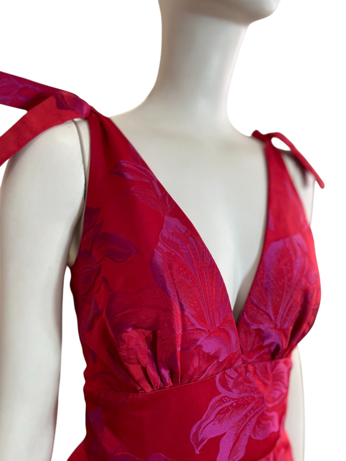 Solferino Floral Jacquard Minidress.