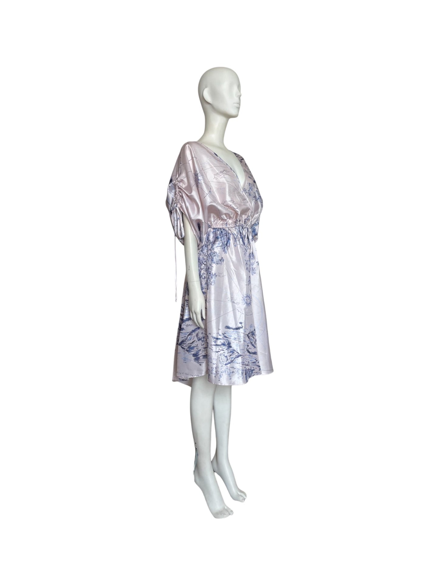 Dress midi en seda LILA