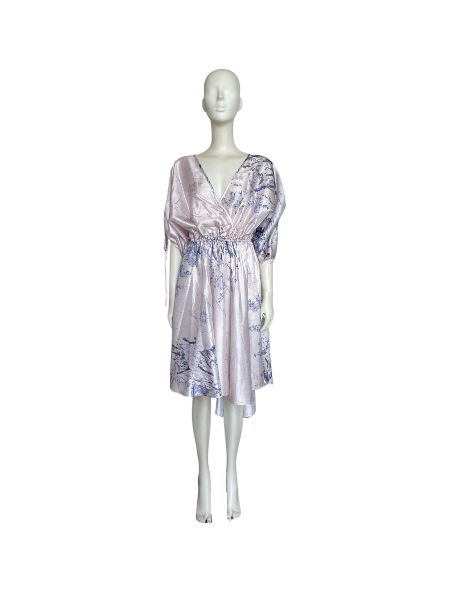 Dress midi en seda LILA