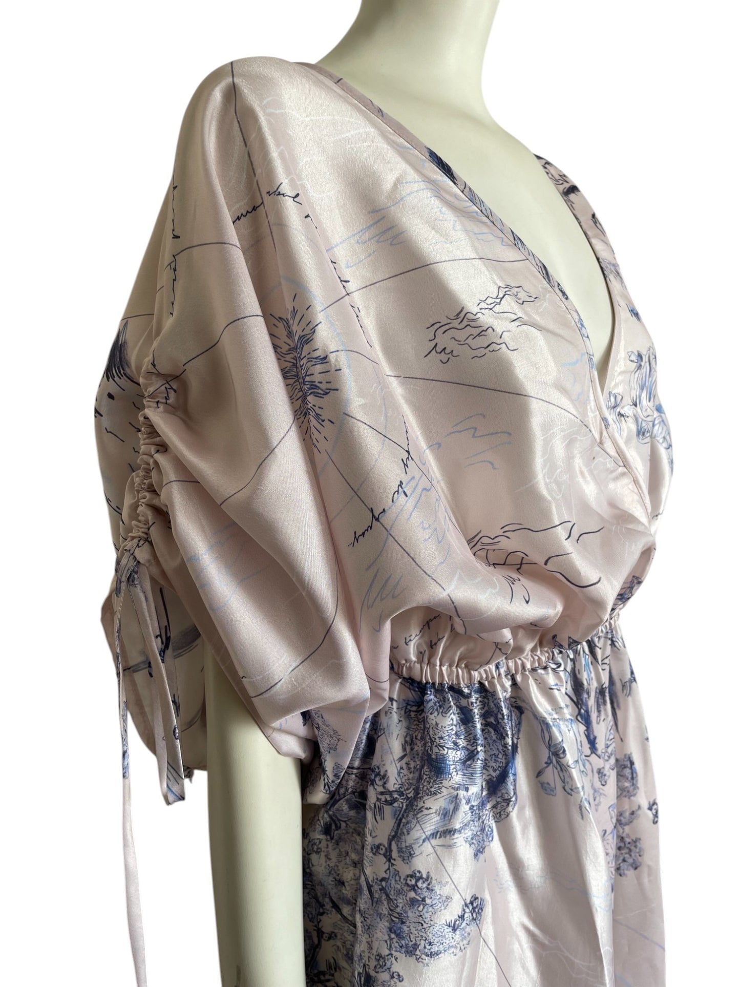 Dress midi en seda LILA