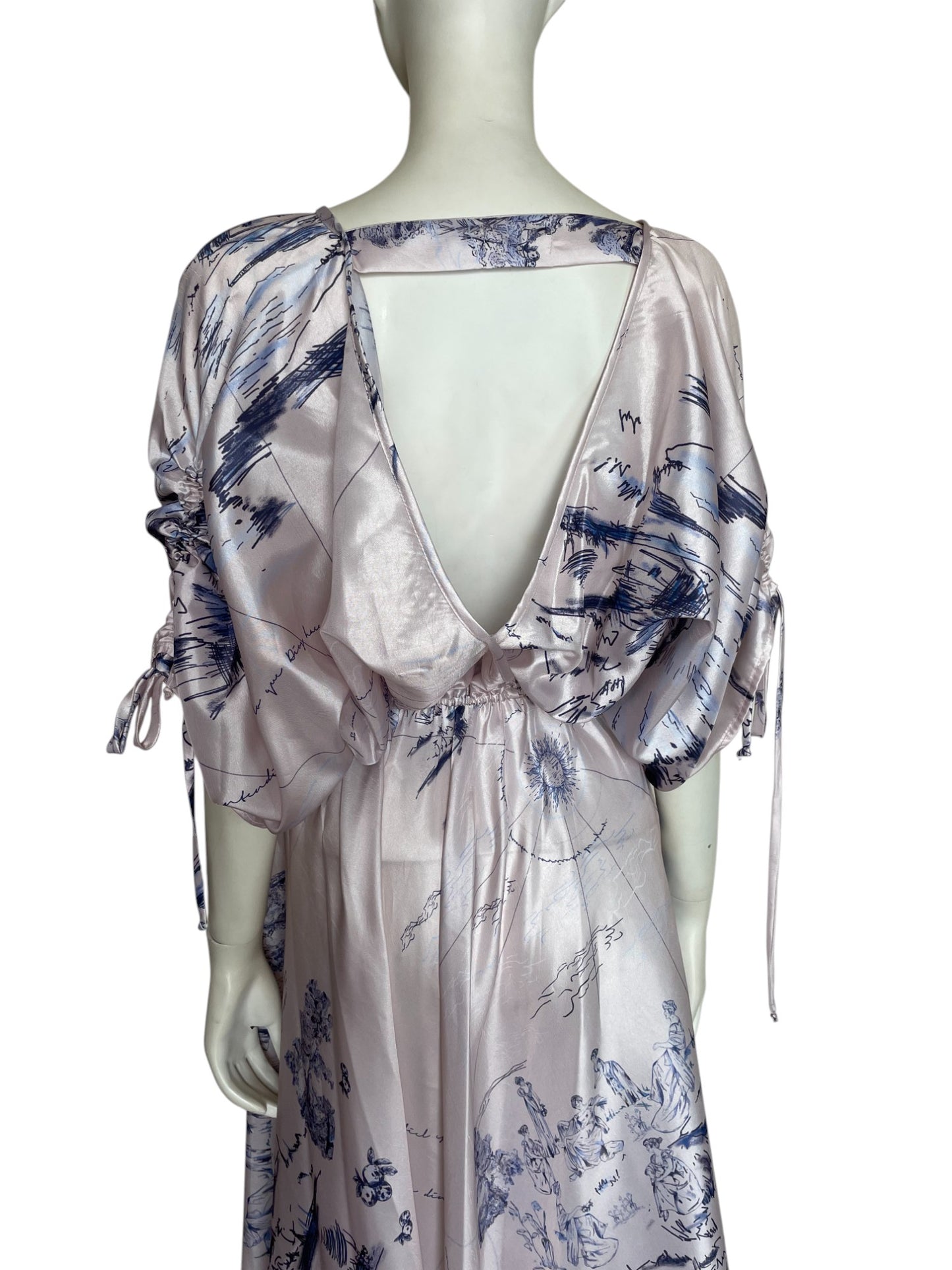 Dress midi en seda LILA