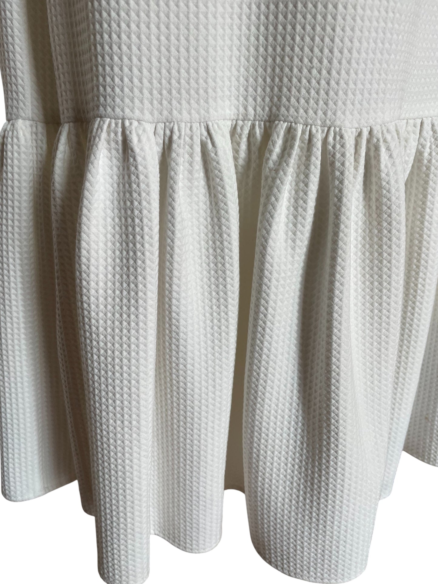 Vestido maxi blanco con beige