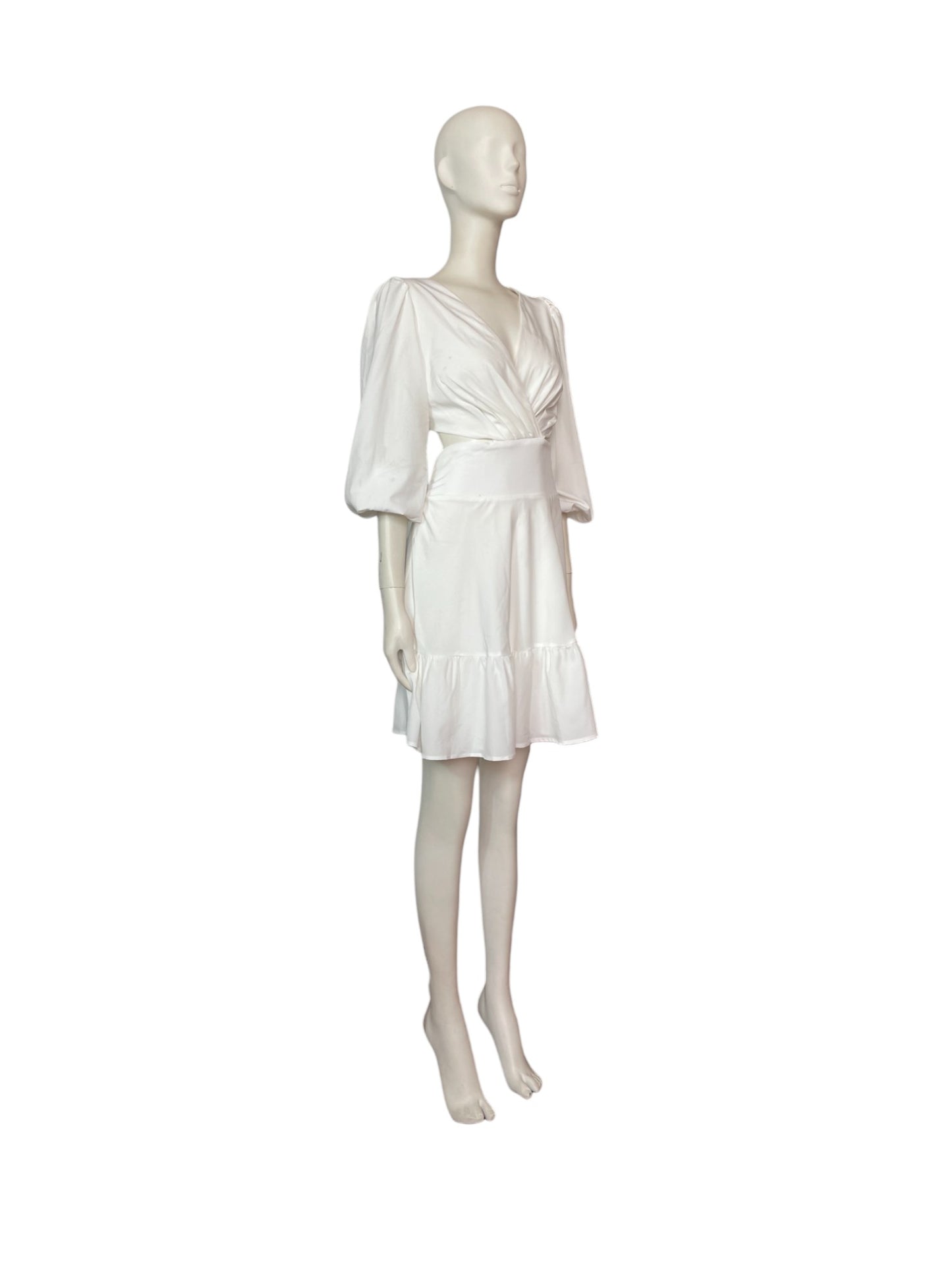 vestido mini con mangas globo