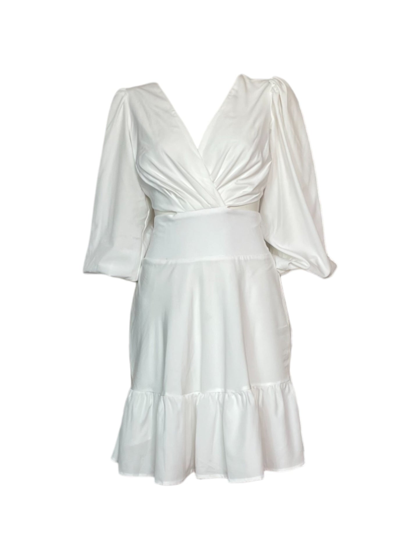 vestido mini con mangas globo