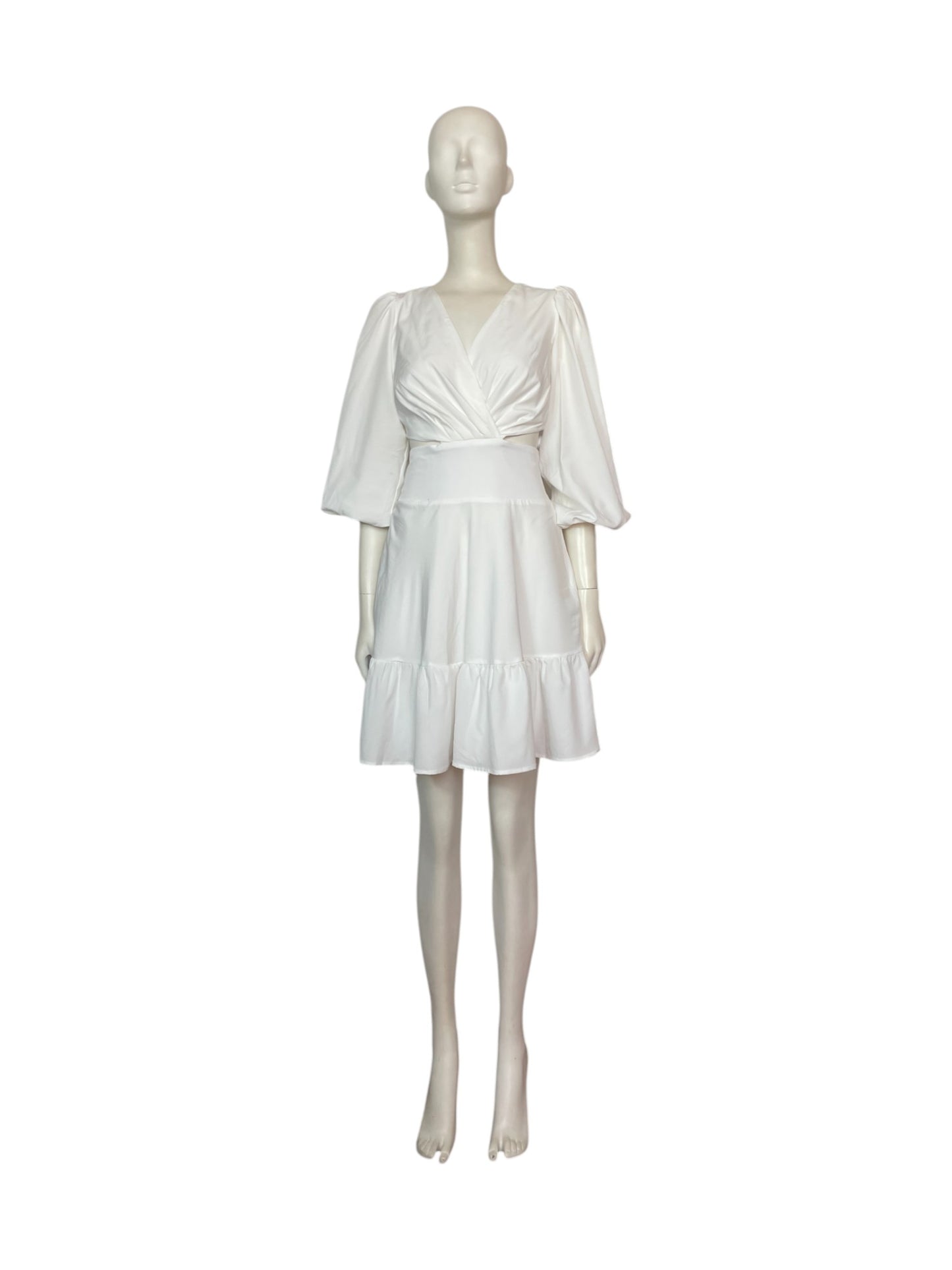 vestido mini con mangas globo
