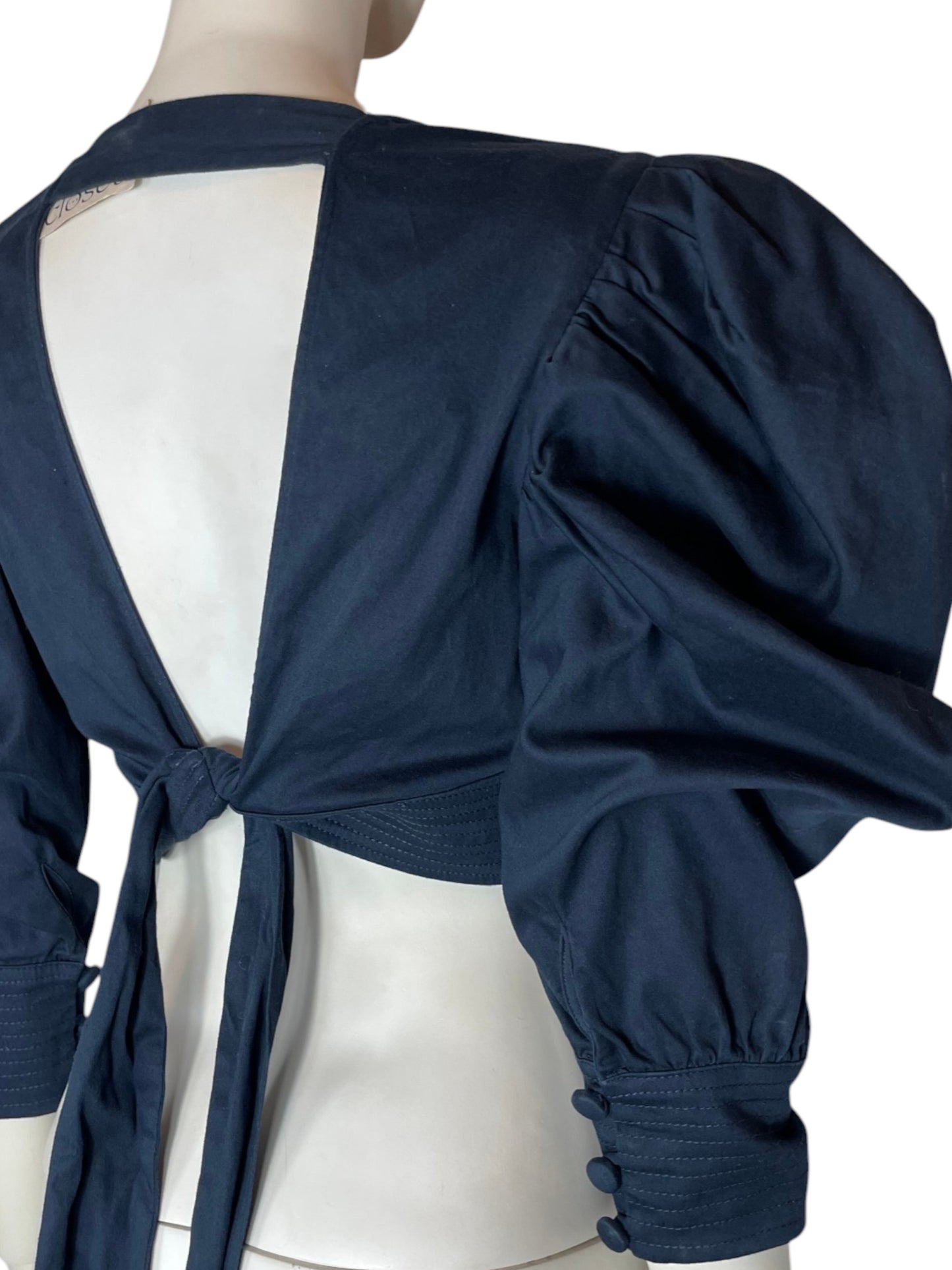 top mangas largas azul turqui