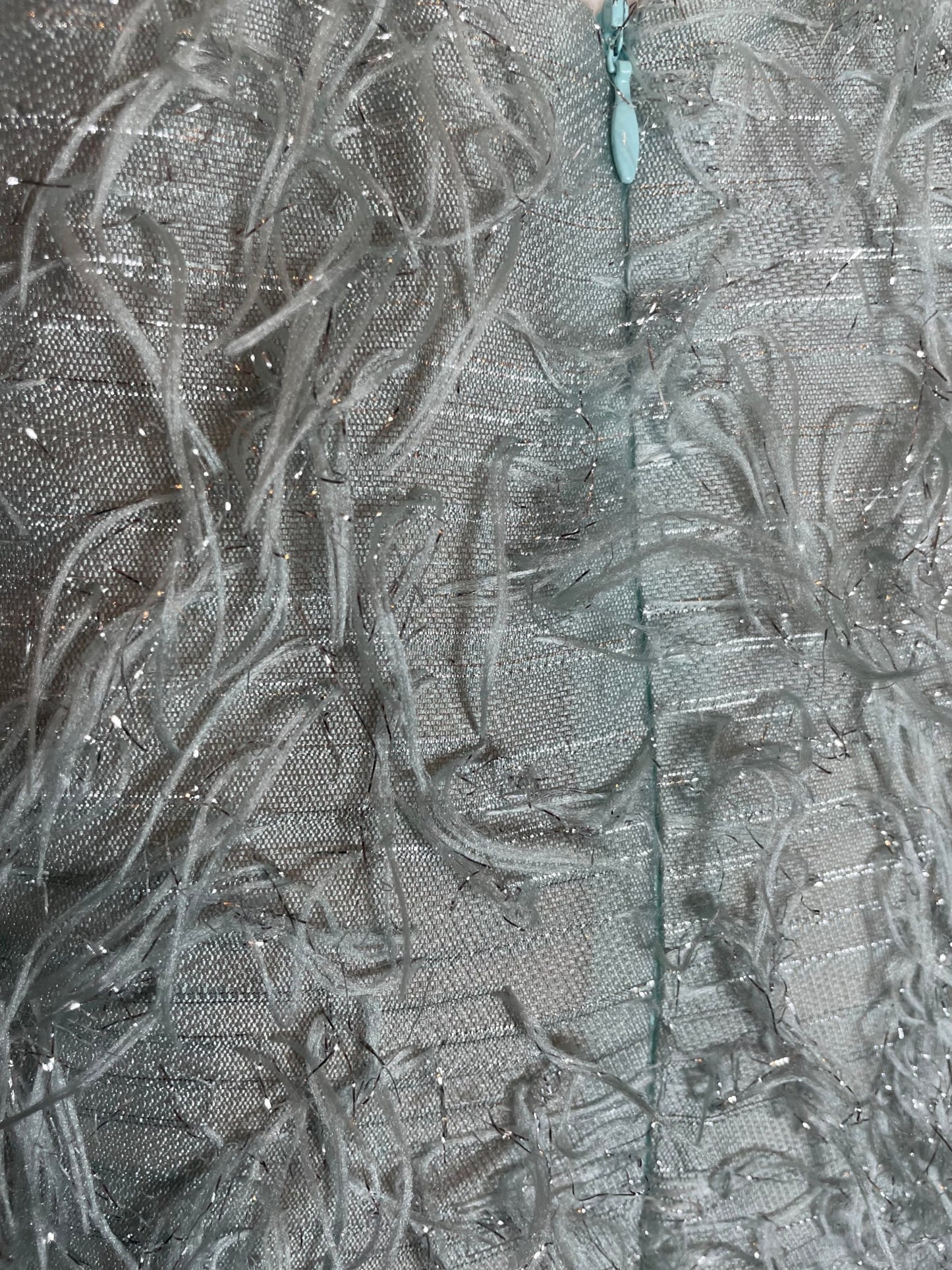 mini vestido plumas azul hielo