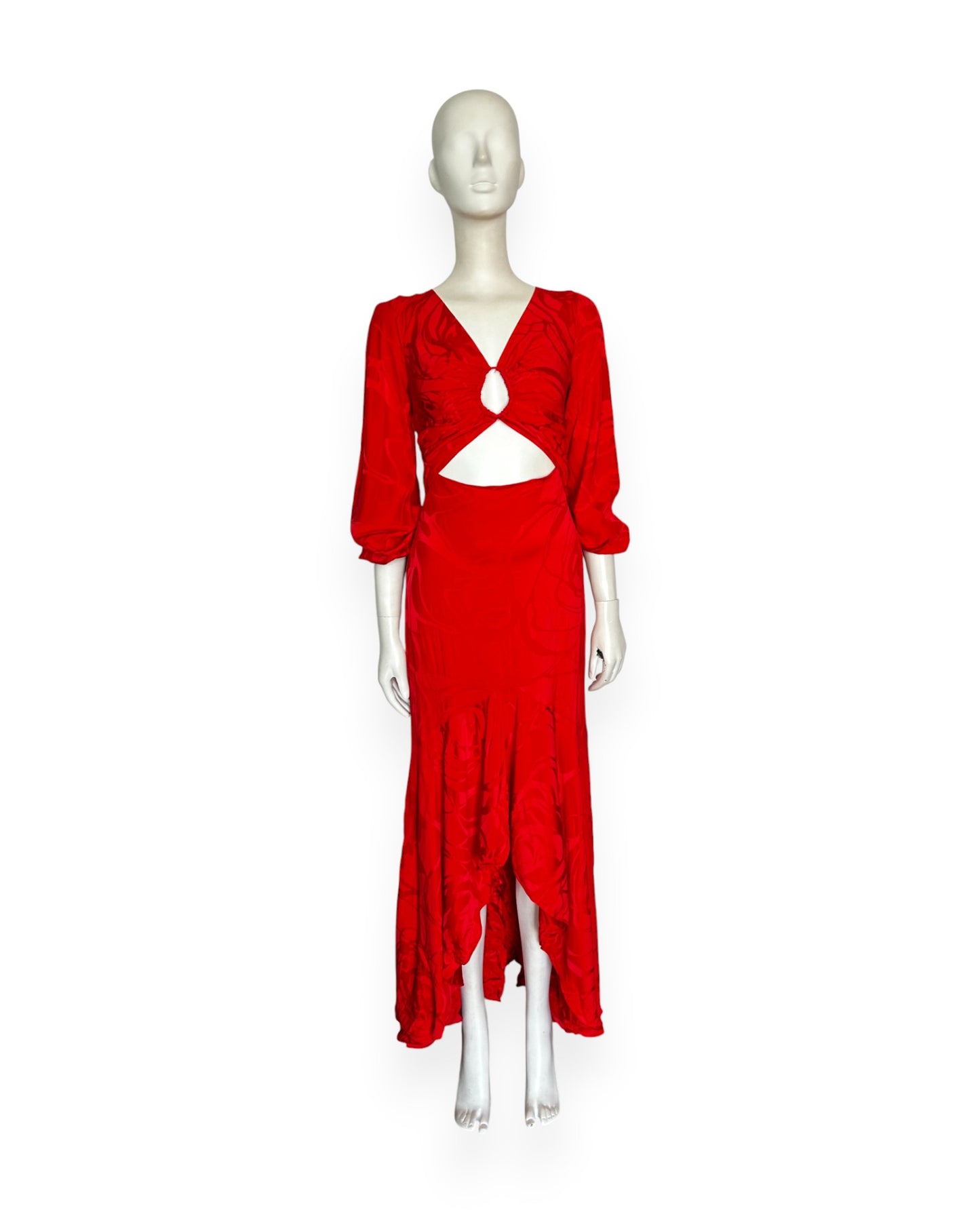 Vestido maxi manga larga
