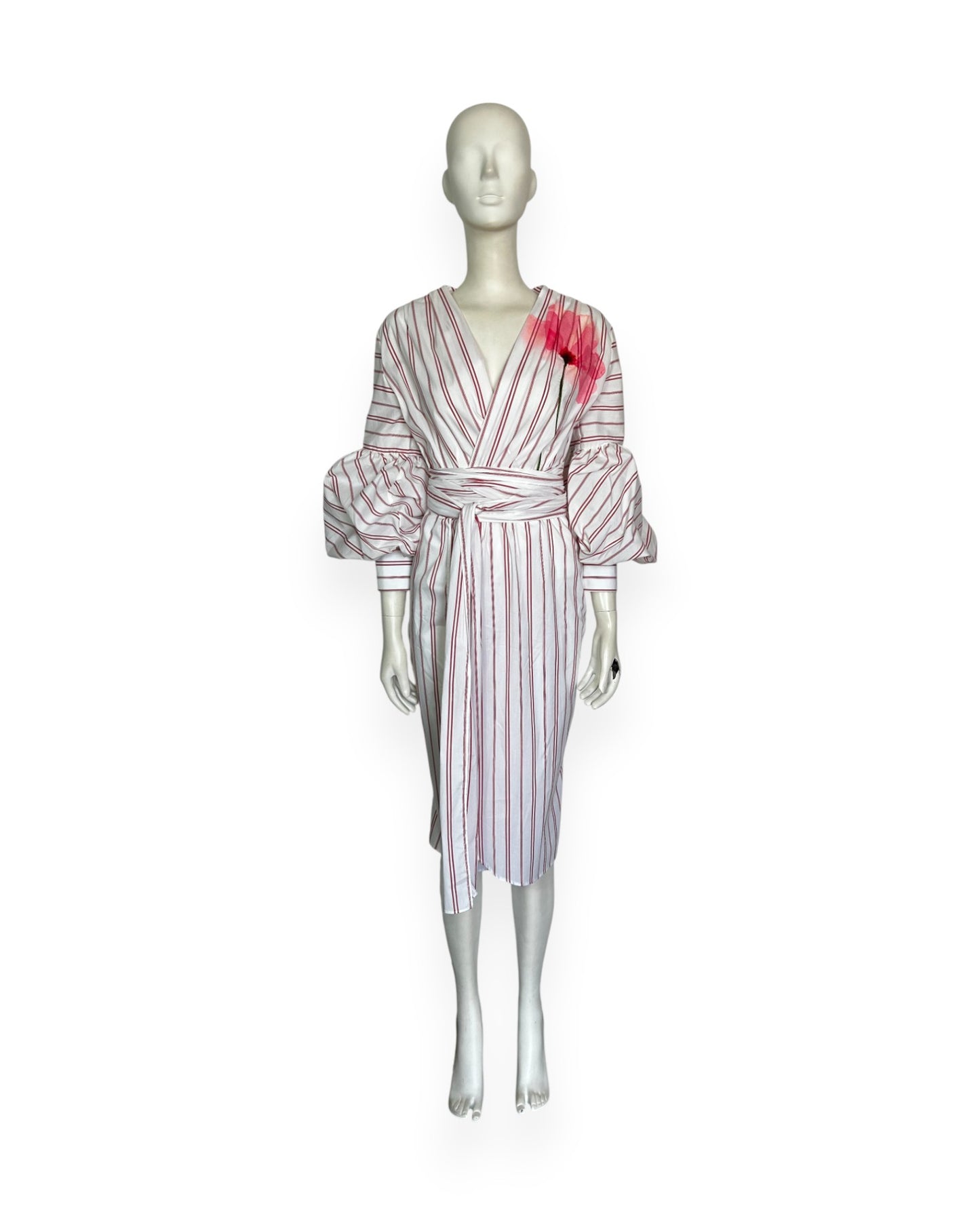 Pavia stripe midi dres