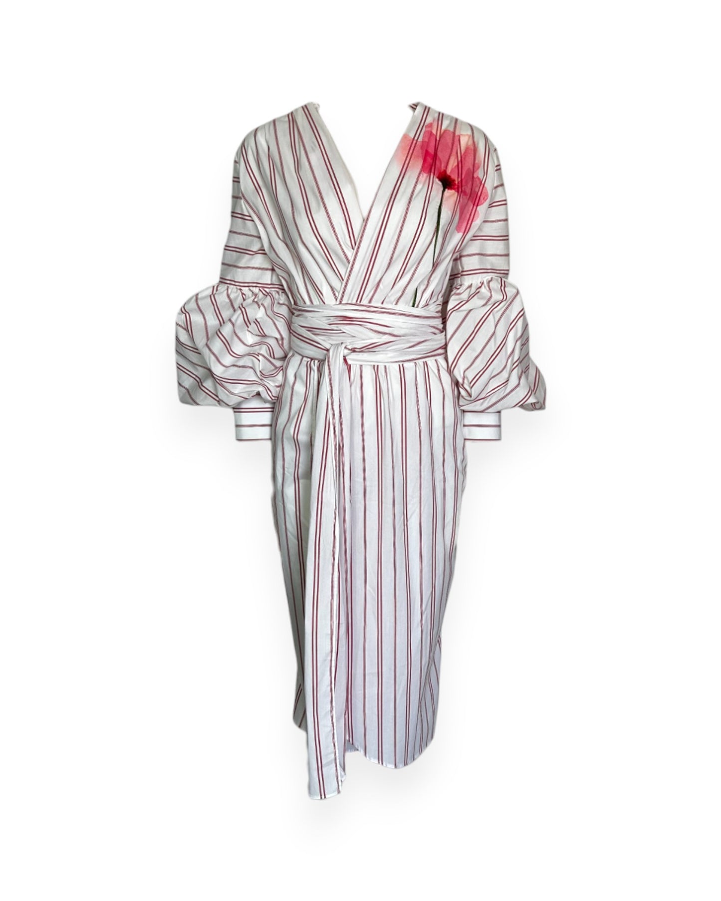 Pavia stripe midi dres