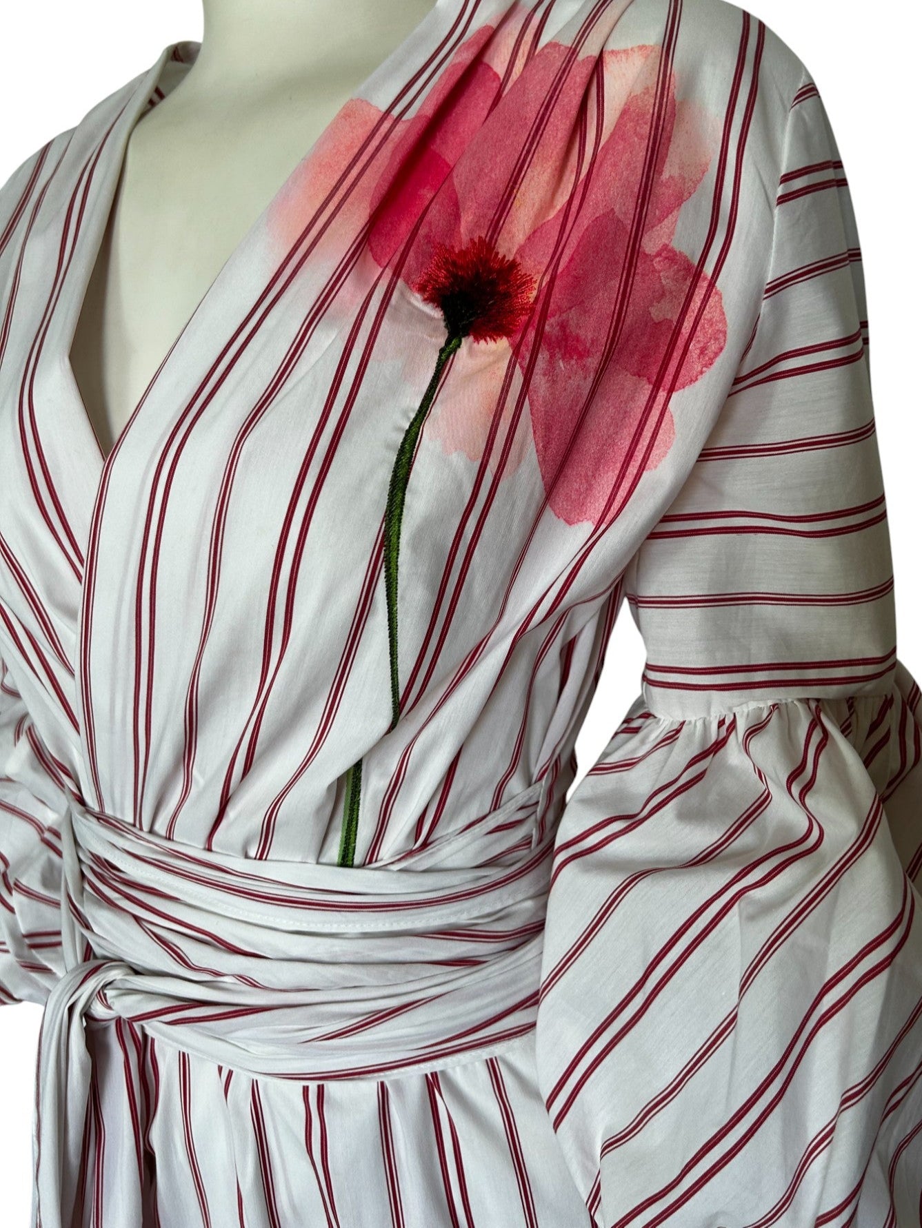 Pavia stripe midi dres