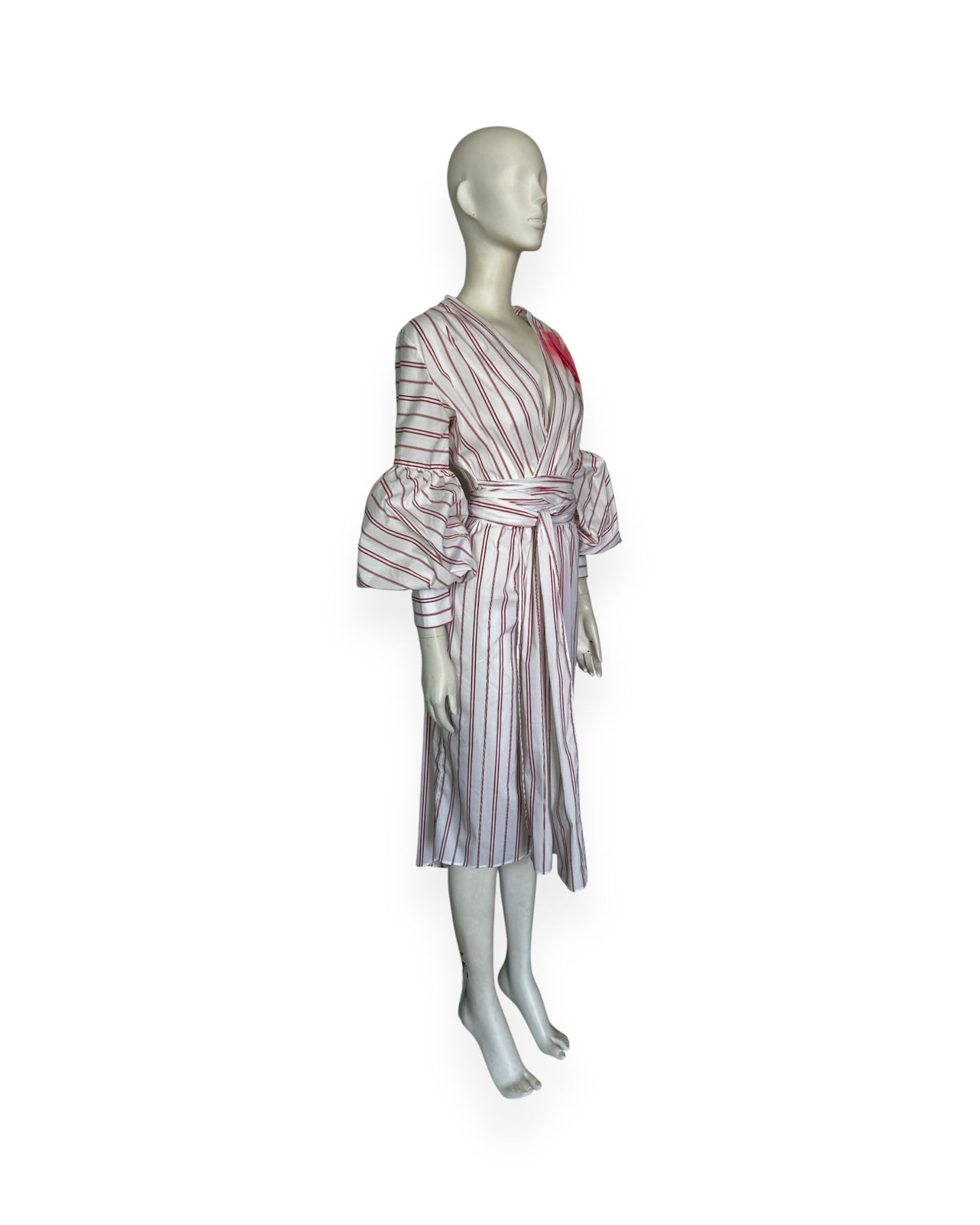 Pavia stripe midi dres