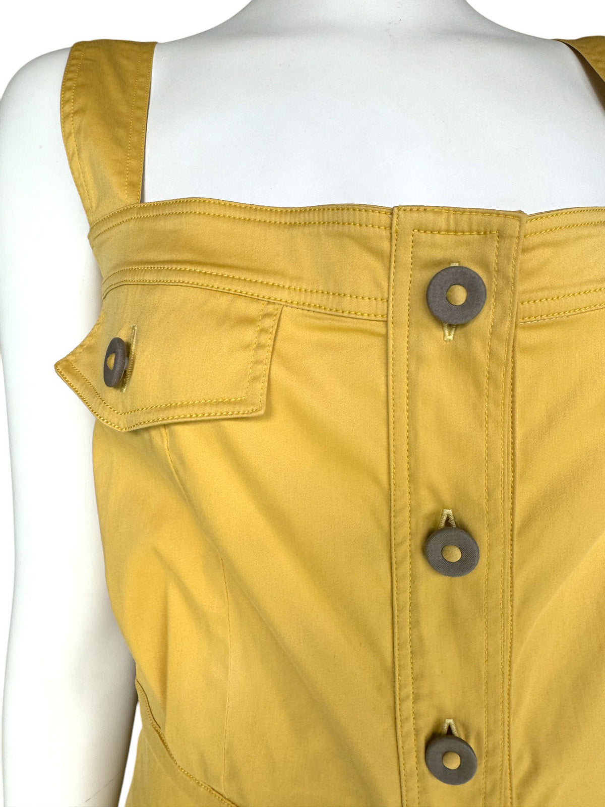 Vestido maxi mostaza