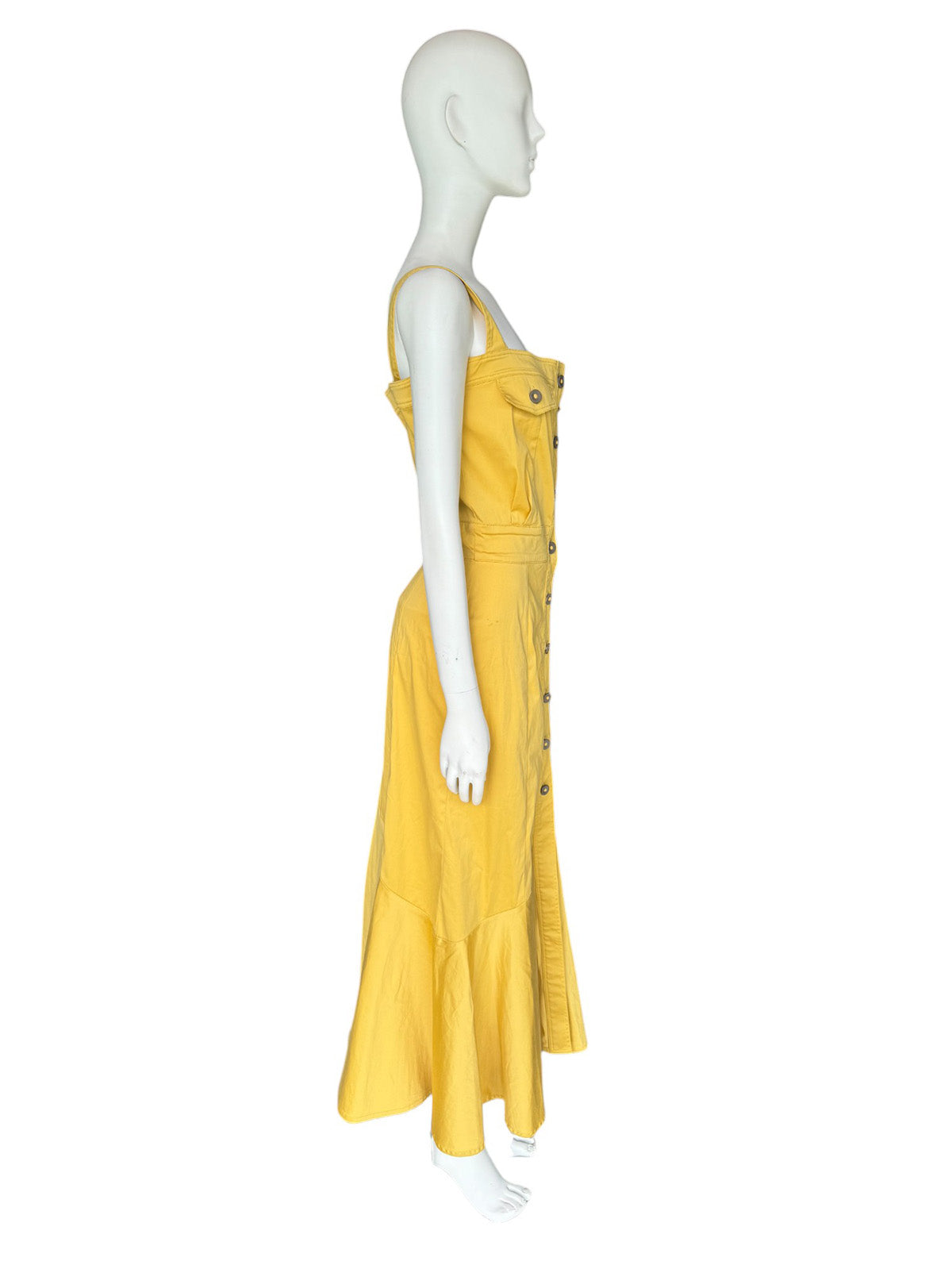 Vestido maxi mostaza