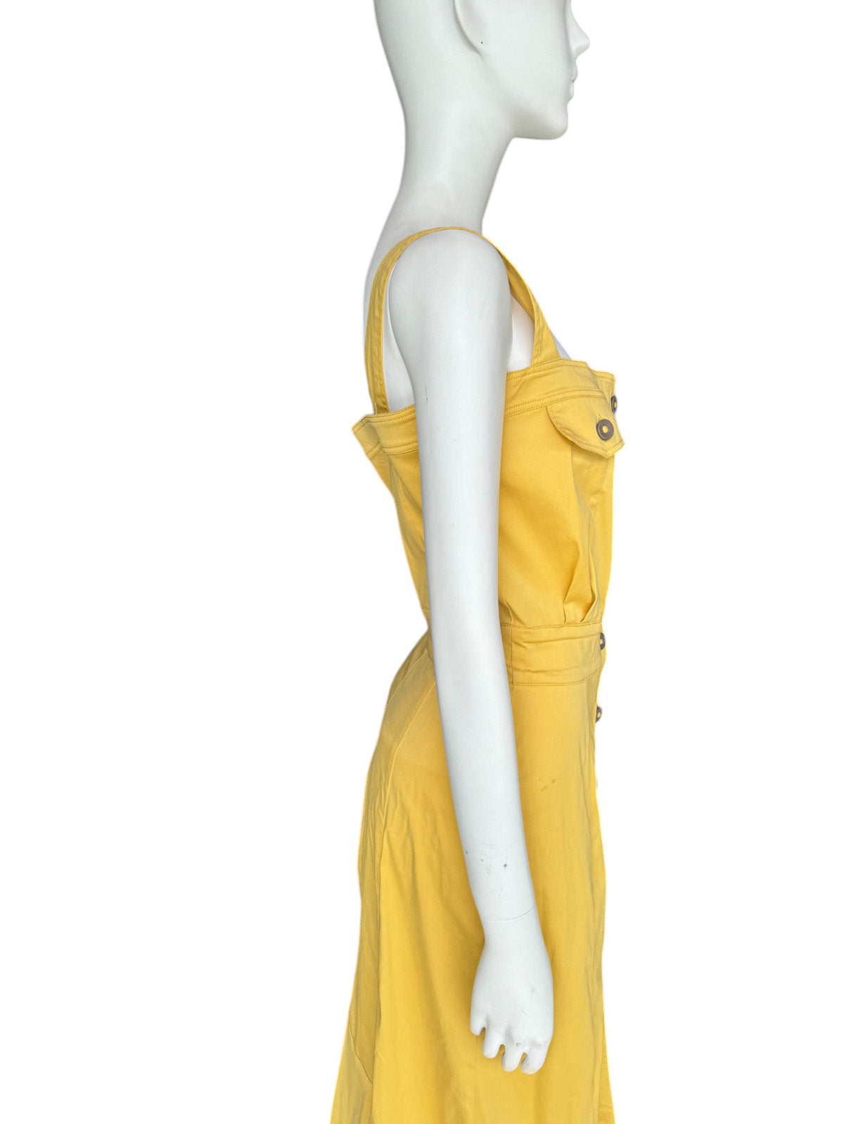 Vestido maxi mostaza