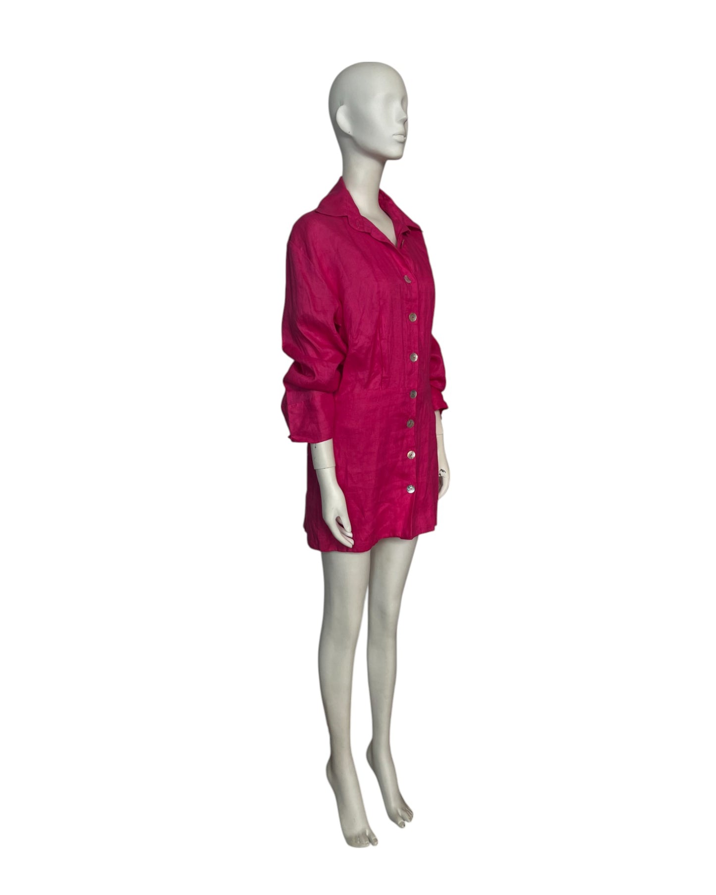 Vestido mini fucsia con mangas