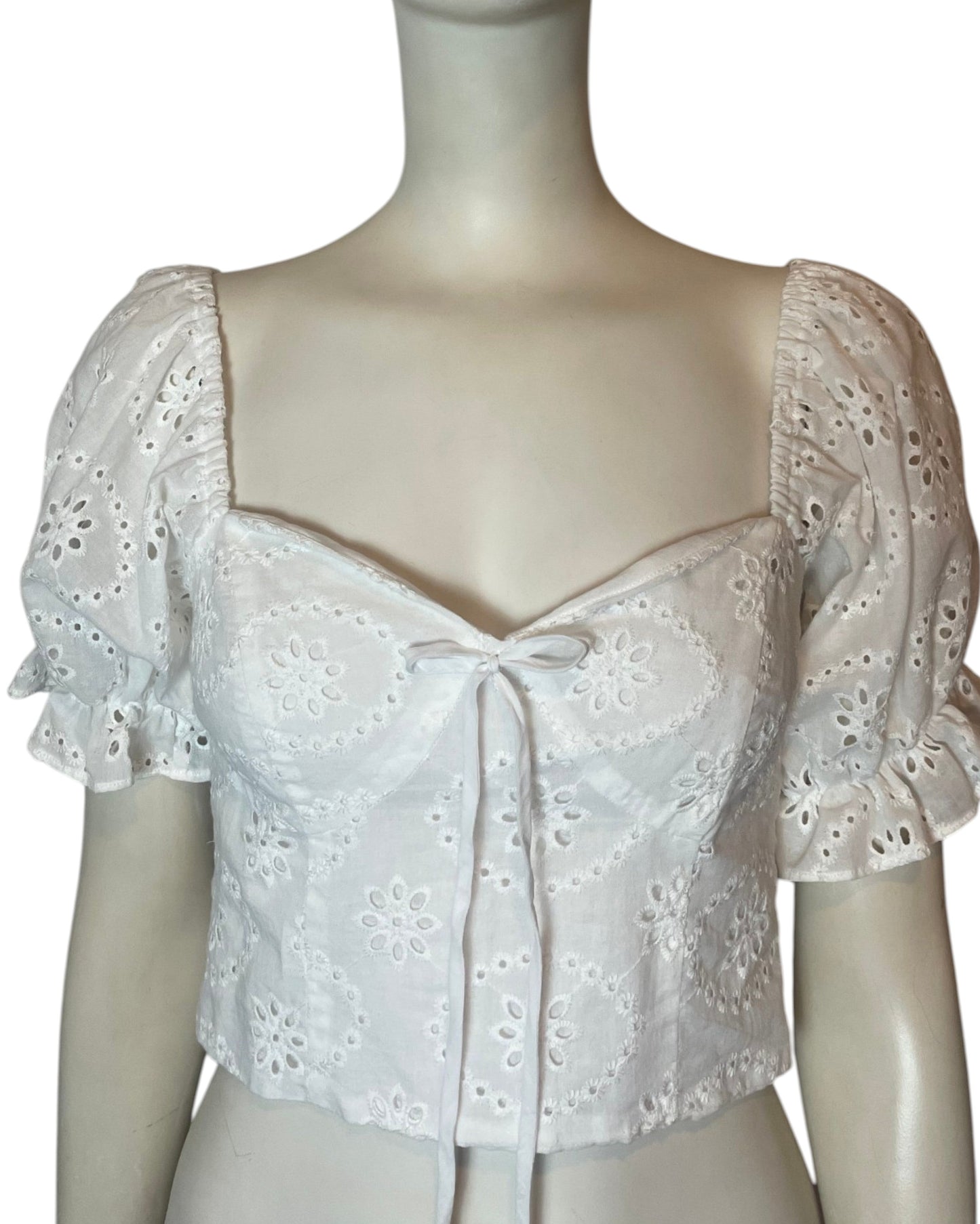 Top corset con mangas blanco