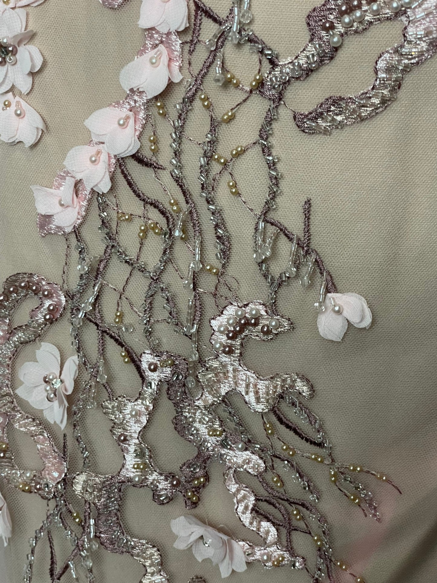 Vestido de fiesta flores rosadas