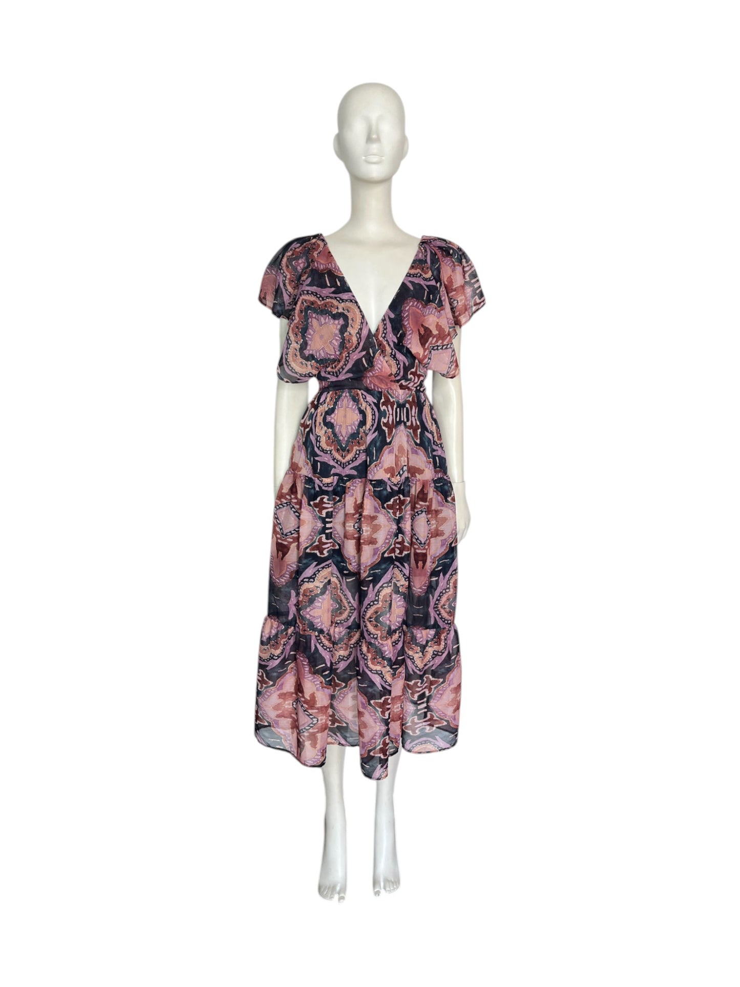 vestido midi tierra figuras